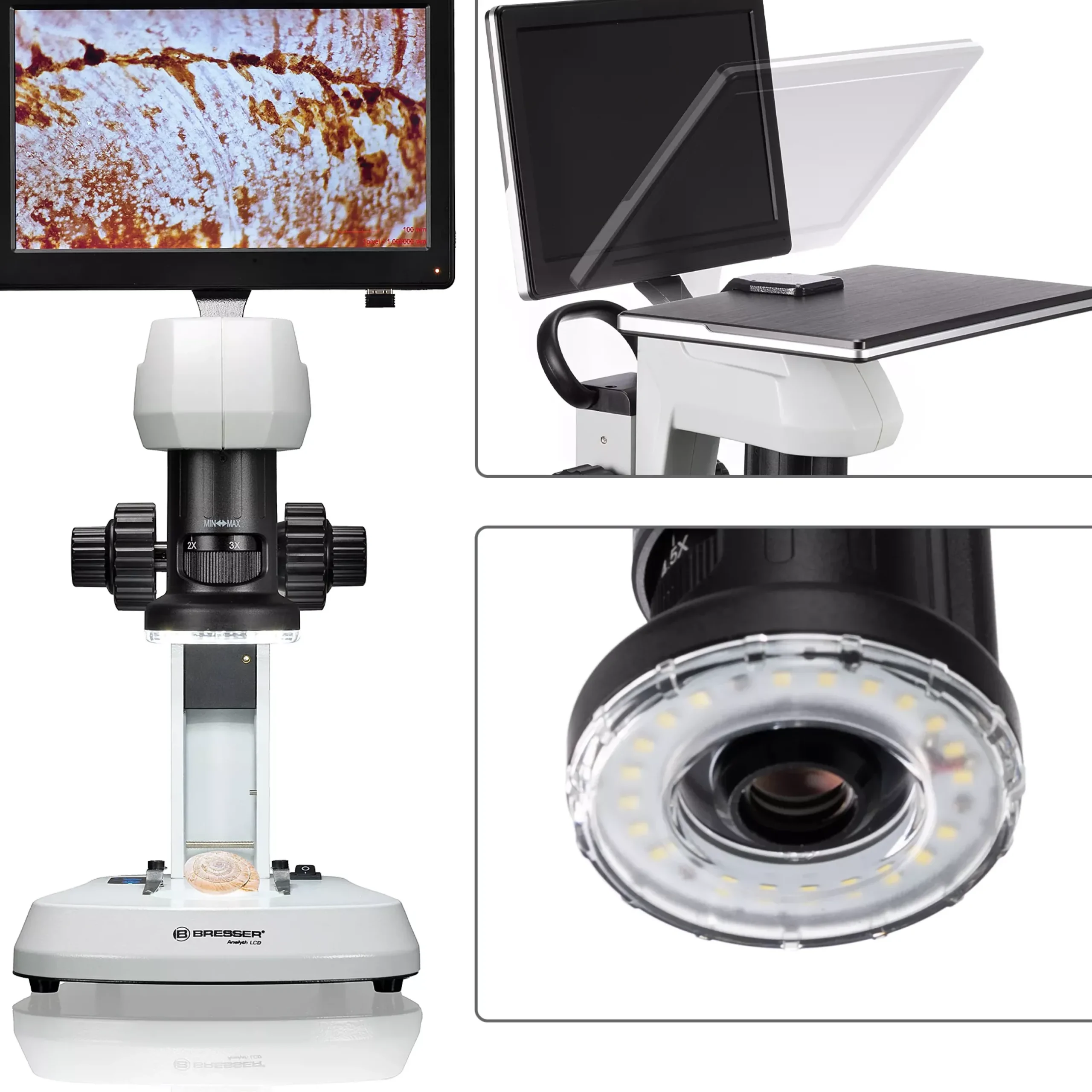 Bresser Durchlichtmikroskope|Auflichtmikroskope>Analyth LCD-Mikroskop