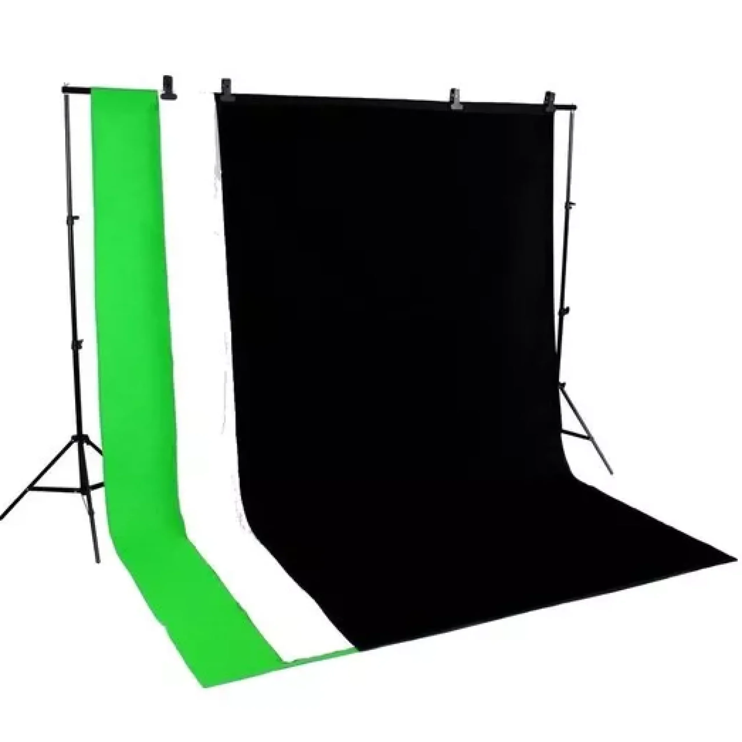 Bresser Hintergrundsets|Hintergrundsysteme>BR-BGS2 Set21 - Hintergrundsystem inklusive Fotohintergründe Greenscreen/ Schwarz/ Weiß