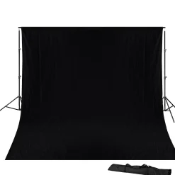 Bresser Hintergrundsets|Hintergrundsysteme>BR-D23 Hintergrundsystem + Hintergrundtstoff 3 x 4m Schwarz