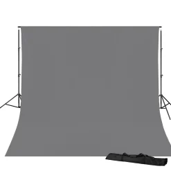 Bresser Hintergrundsets|Hintergrundsysteme>BR-D23 Hintergrundsystem + Hintergrundstoff 3 x 4m Grau