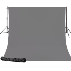 Bresser Hintergrundsets|Hintergrundsysteme>BR-D24 Hintergrundsystem + Hintergrundstoff 2,5 x 3m Grau