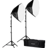 Bresser Tageslichtsets>BR-2860 LED Softbox-Tageslichtset 2 x 50W mit Softboxen