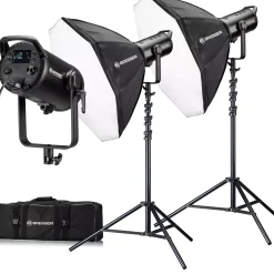 Bresser Led Studiolampen Sets>BR-180RGB COB LED Light Duo Kit mit Softboxen