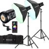Bresser Led Studiolampen Sets>BR-135RGB COB LED Light Duo Kit mit Softbox