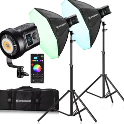 Bresser Led Studiolampen Sets>BR-135RGB COB LED Light Duo Kit mit Softbox