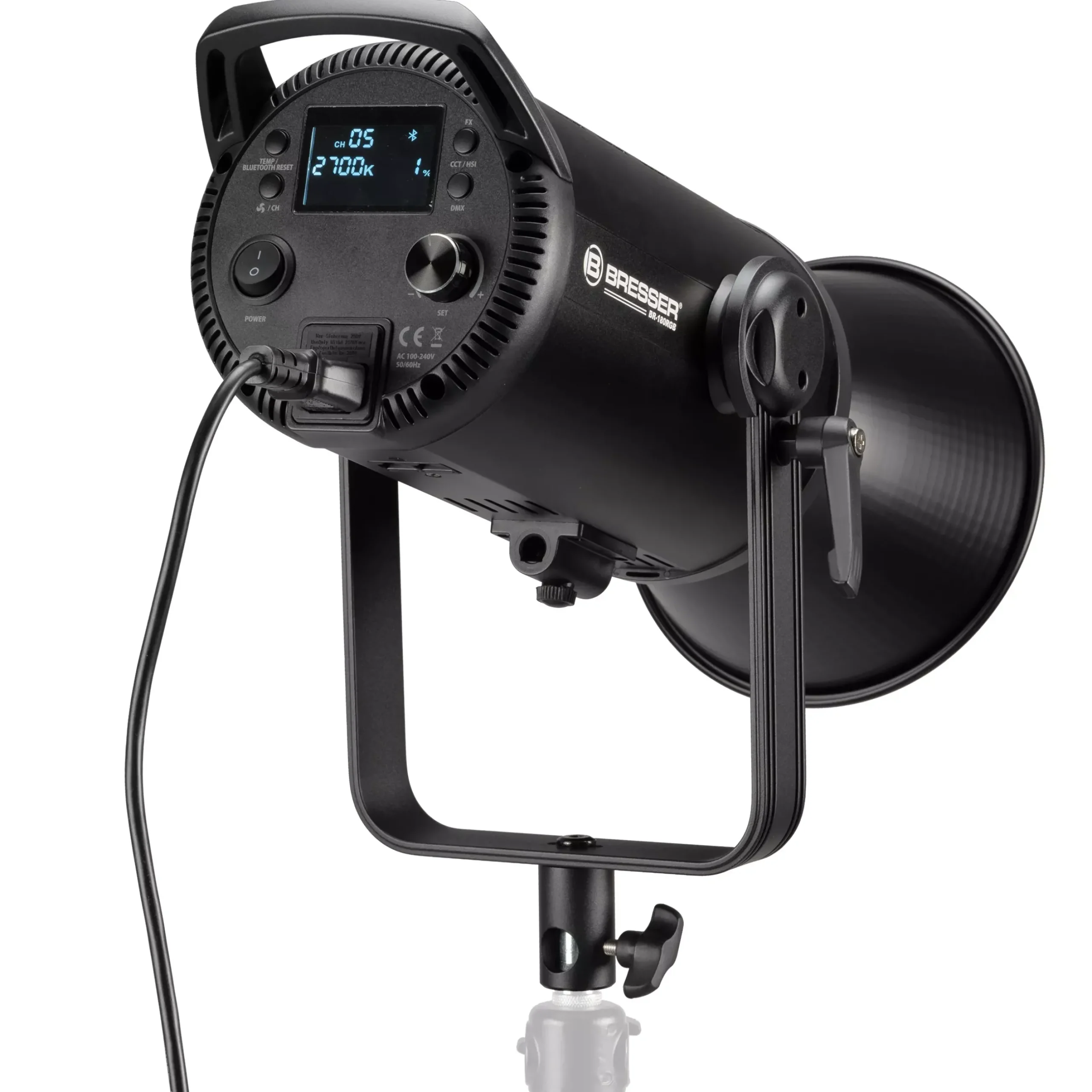 Bresser Led Studiolampen>BR-180RGB COB LED Light mit Reflektor
