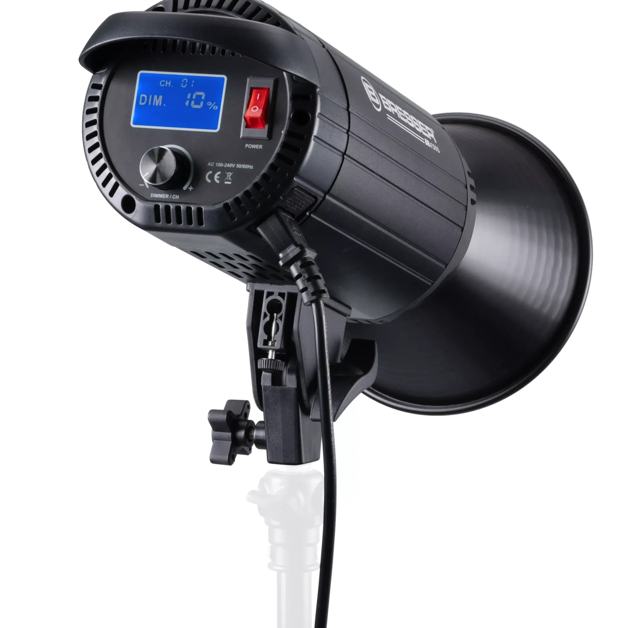 Bresser Led Studiolampen>BR-150S COB LED-Studiolampe mit Bowens-Anschluss für Softboxen