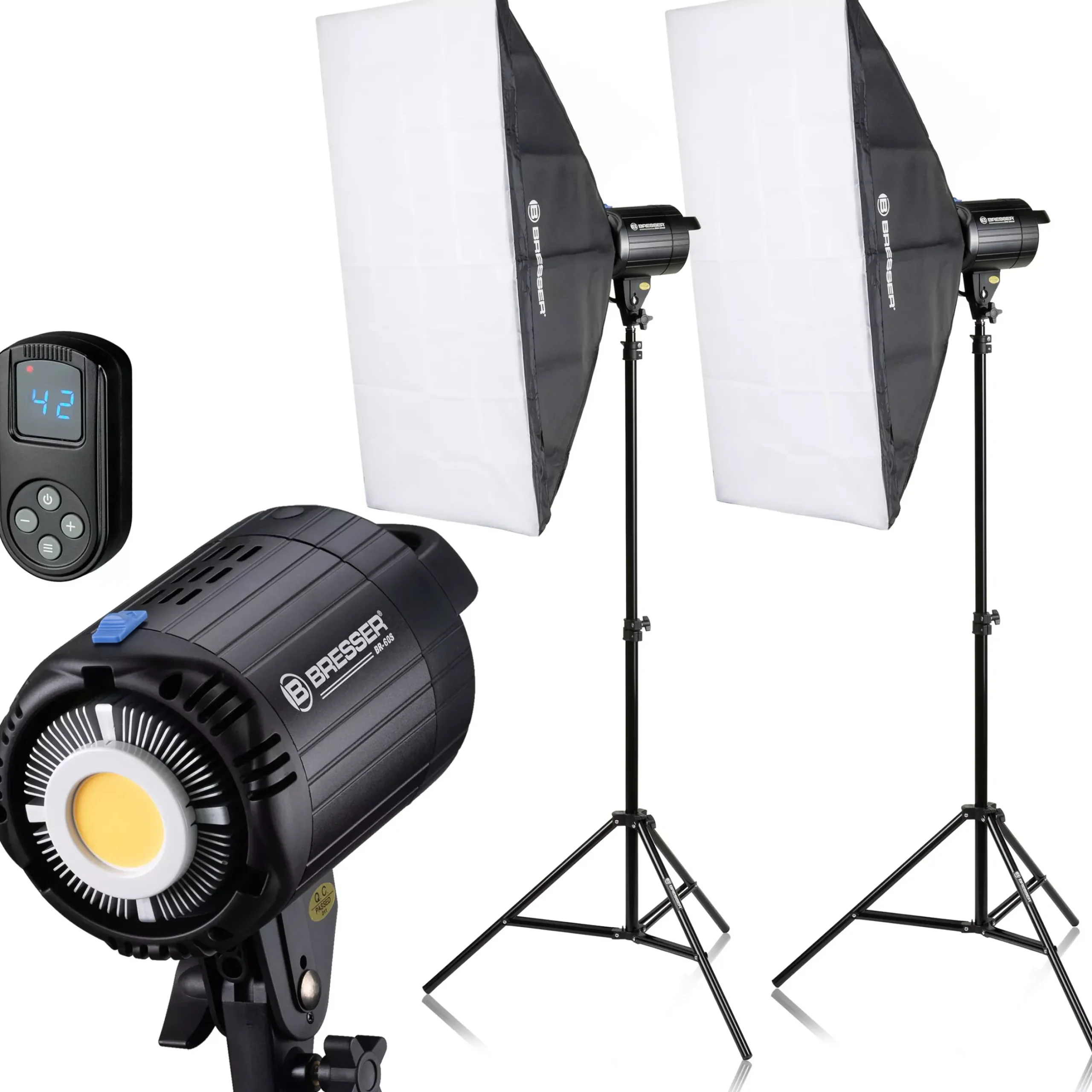 Bresser Led Studiolampen Sets>BR-60S COB LED-Tageslicht-Set 60W mit Softboxen