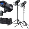 Bresser Tageslichtsets|Led Studiolampen Sets>BR-200S COB LED Tageslicht Dual Kit mit Reflektoren