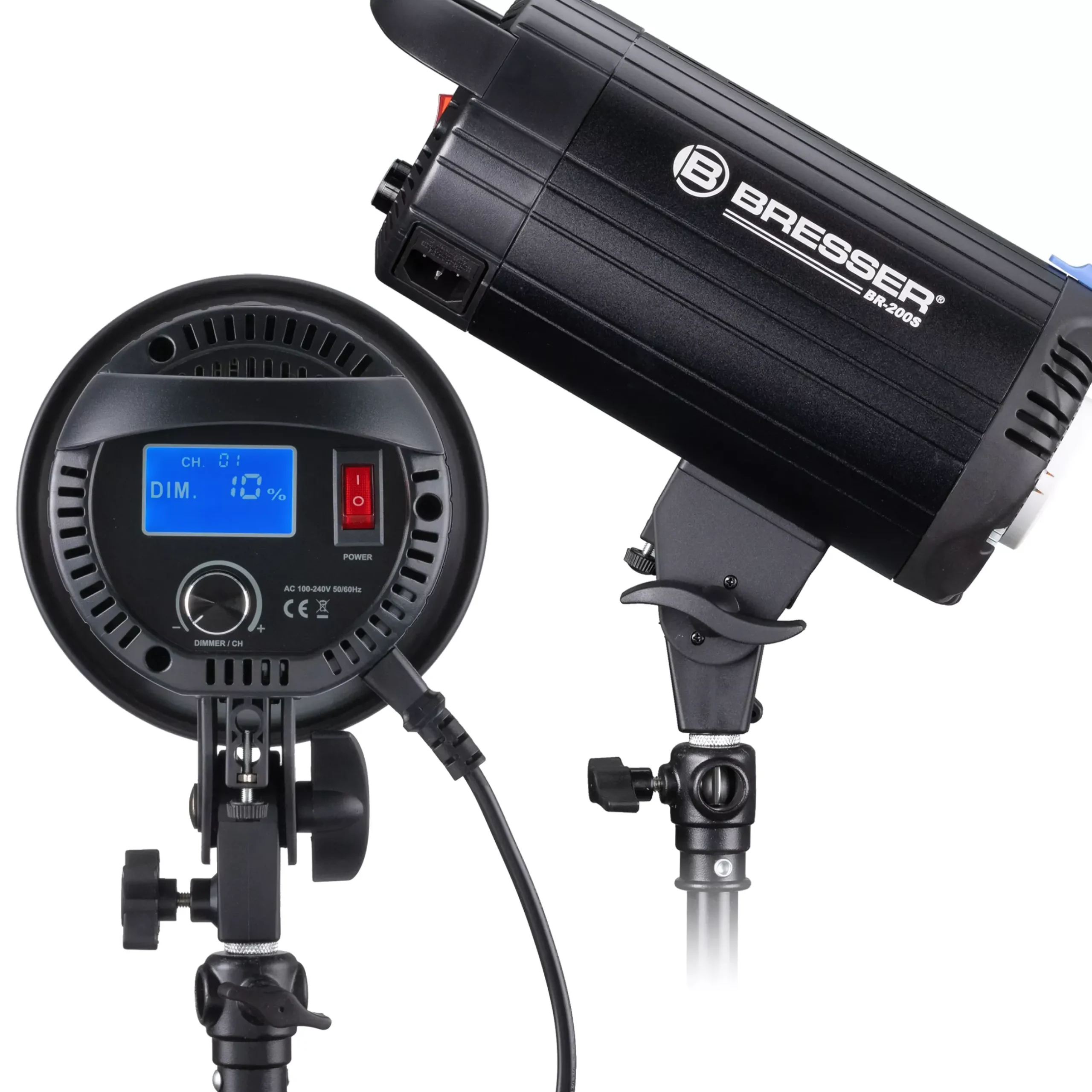 Bresser Tageslichtsets|Led Studiolampen Sets>BR-200S COB LED Tageslicht Dual Kit mit Reflektoren