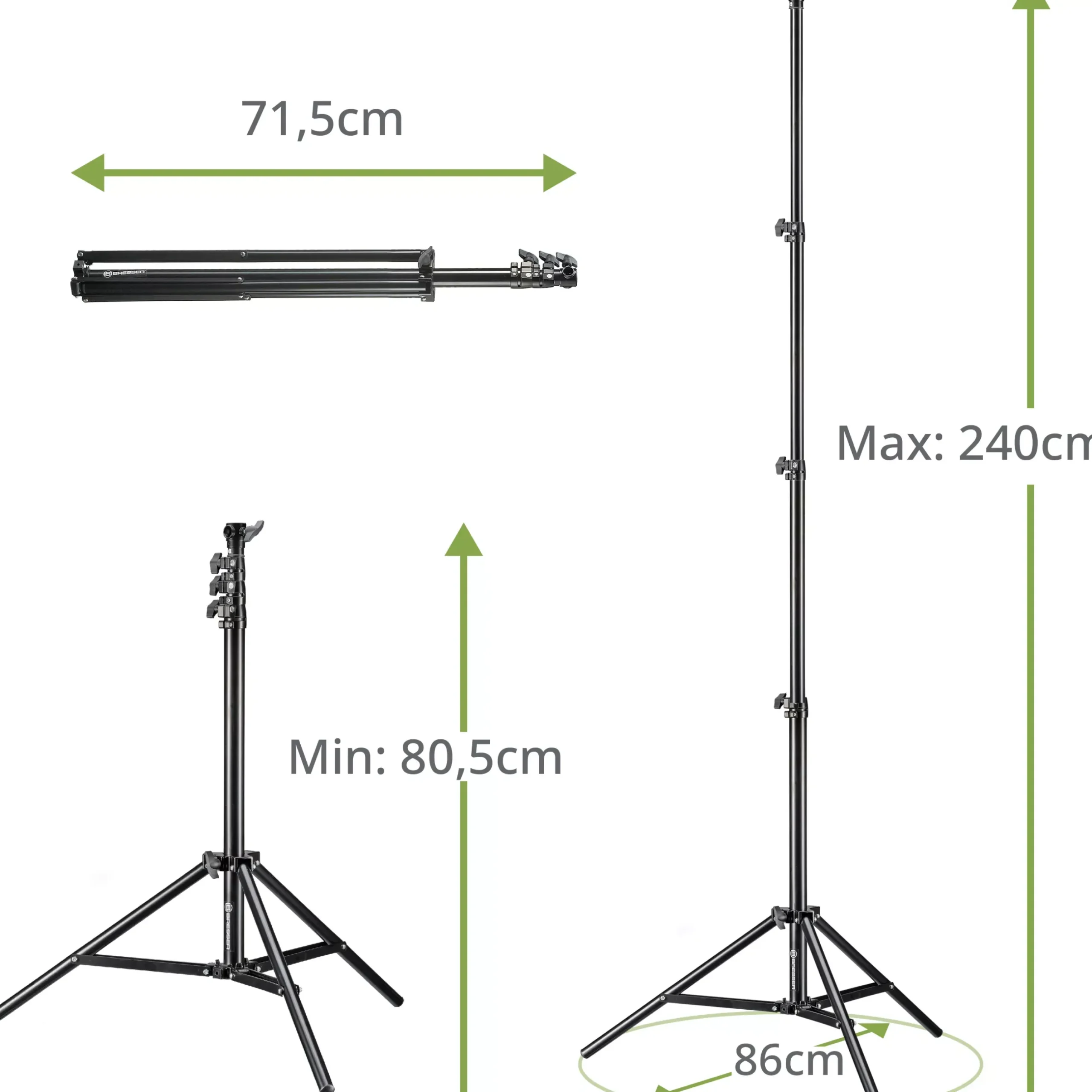 Bresser Lampenstative>BR-TP240 PRO-1 kompaktes Lampenstativ 240cm