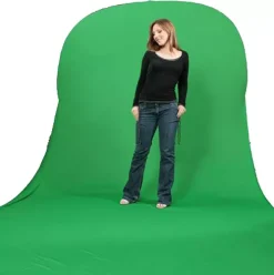 Bresser Falthintergründe|Greenscreenhintergünde>Falthintergrund BR-TR11 180 x 240 +240cm Greenscreen/ Chromakey Grün mit grüner Schleppe