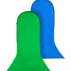 Bresser Falthintergründe|Greenscreenhintergünde>Falthintergrund BR-TR16 180 x 240+240cm mit Schleppe Grün/Blau
