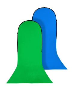 Bresser Falthintergründe|Greenscreenhintergünde>Falthintergrund BR-TR16 180 x 240+240cm mit Schleppe Grün/Blau