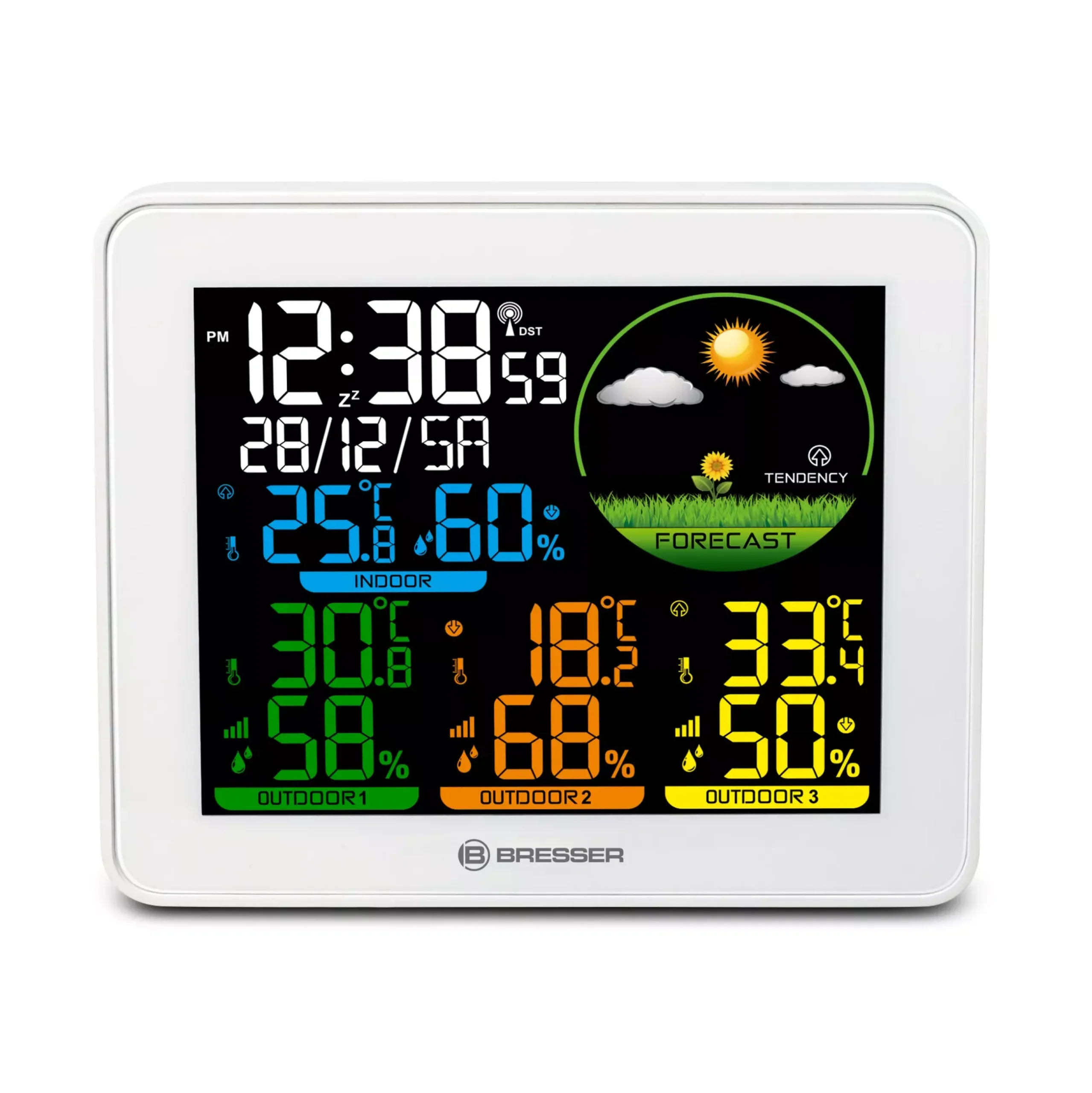 Bresser Wetterstationen Mit Thermo-/Hygro-Außensensor|Innen-Thermometer>Farbwetterstation mit 3 Sensoren