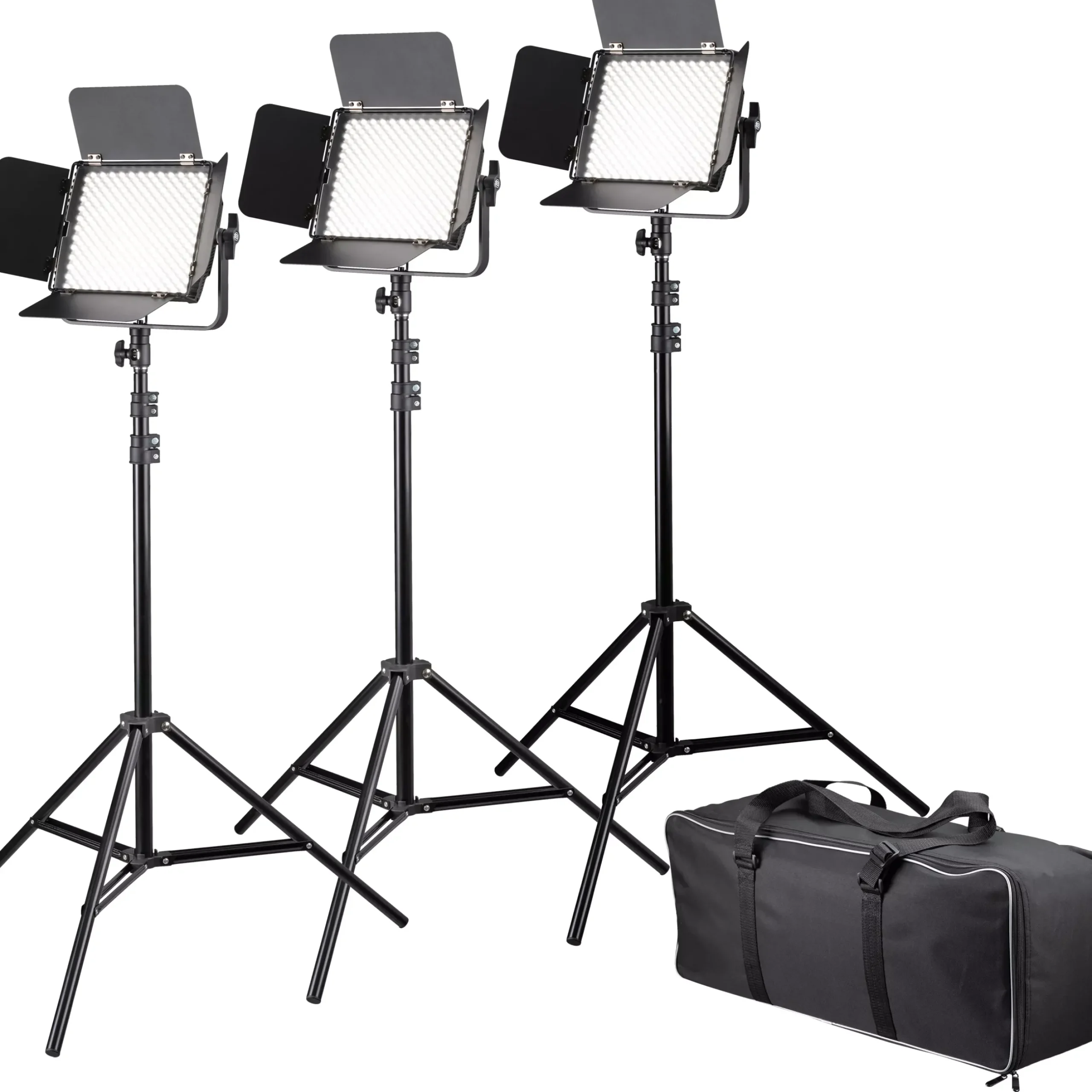 Bresser Led Flächenleuchten Sets>Flächenleuchten BR-600MB Triple Kit