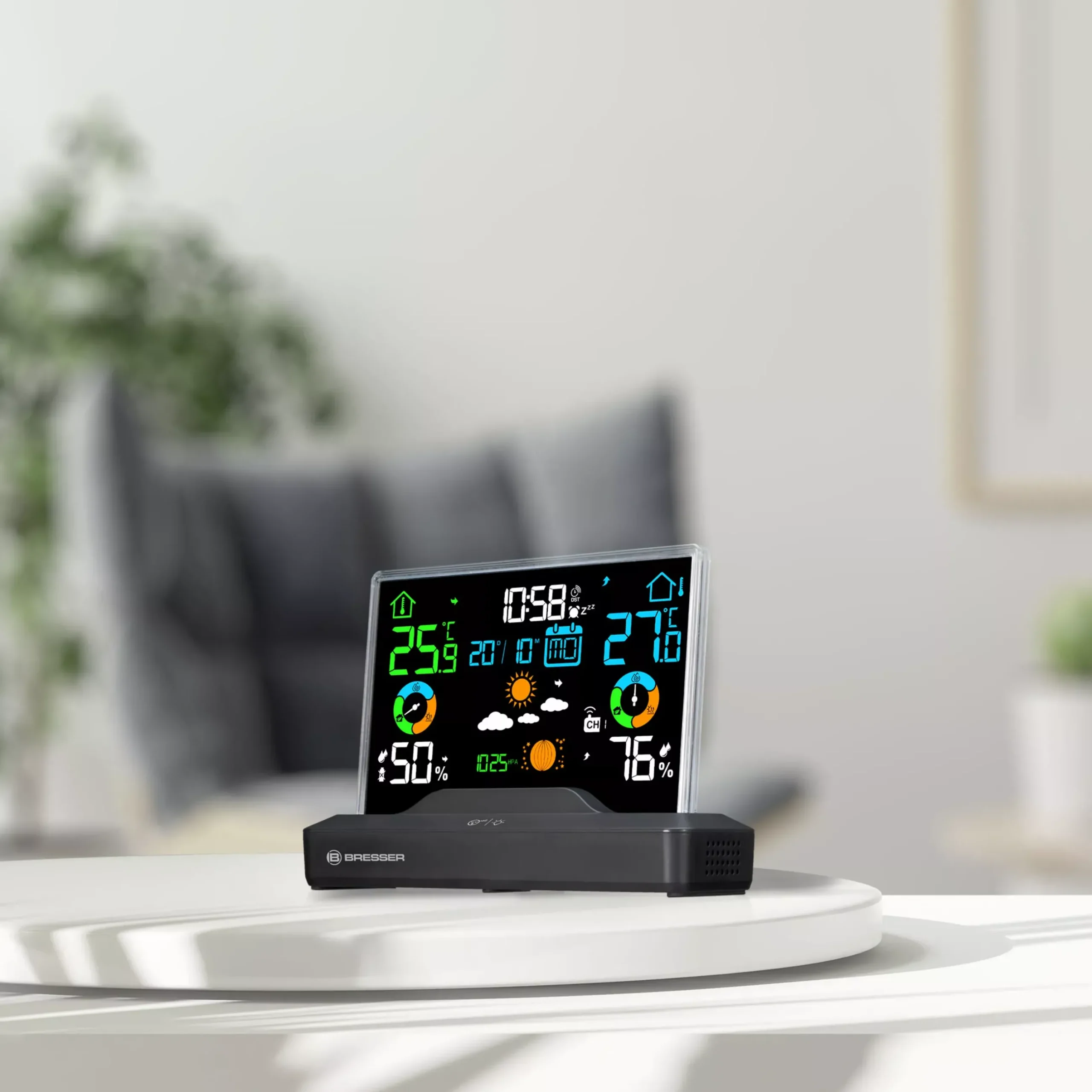 Bresser Raumklimamessgeräte|Wetterstationen Mit Thermo-/Hygro-Außensensor>Funk-Farbwetterstation mit rahmenlosem Display