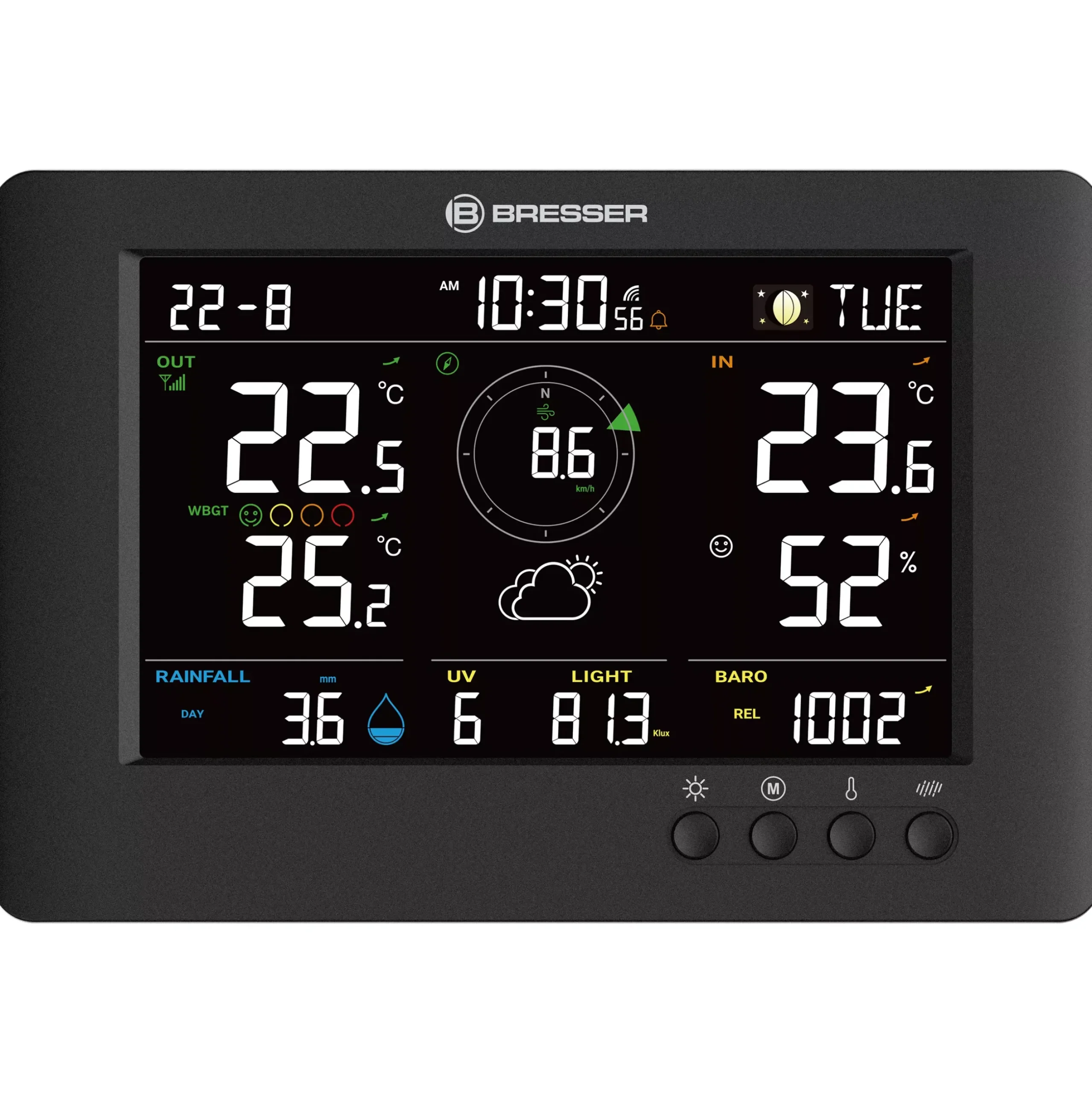 Bresser Raumklimamessgeräte|Wetterstationen Mit 8-In-1-Außensensor>8-in-1 ClearViewTB Wetterstation