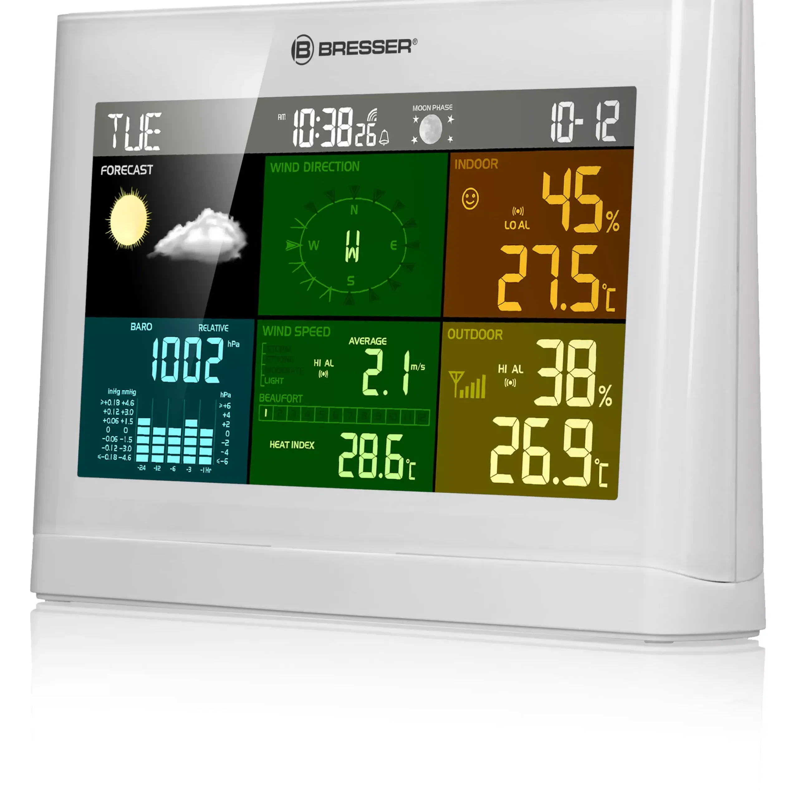 Bresser Raumklimamessgeräte|Wetterstationen Mit 5-In-1-Außensensor>5-in-1 Comfort Wetterstation mit Farbdisplay