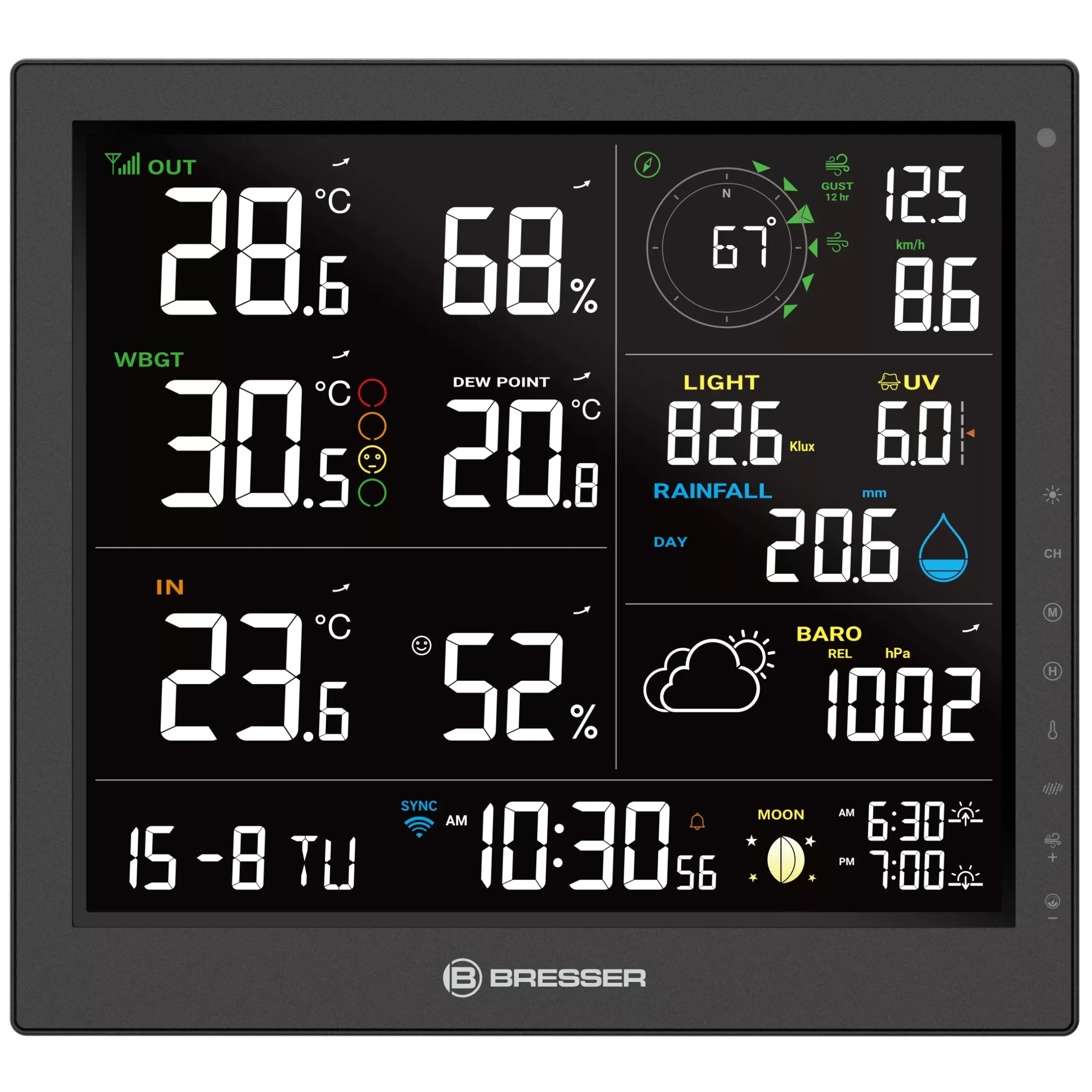 Bresser Raumklimamessgeräte|Wetterstationen Mit 8-In-1-Außensensor>8-in-1 MeteoTemp JW WLAN-Wetterstation