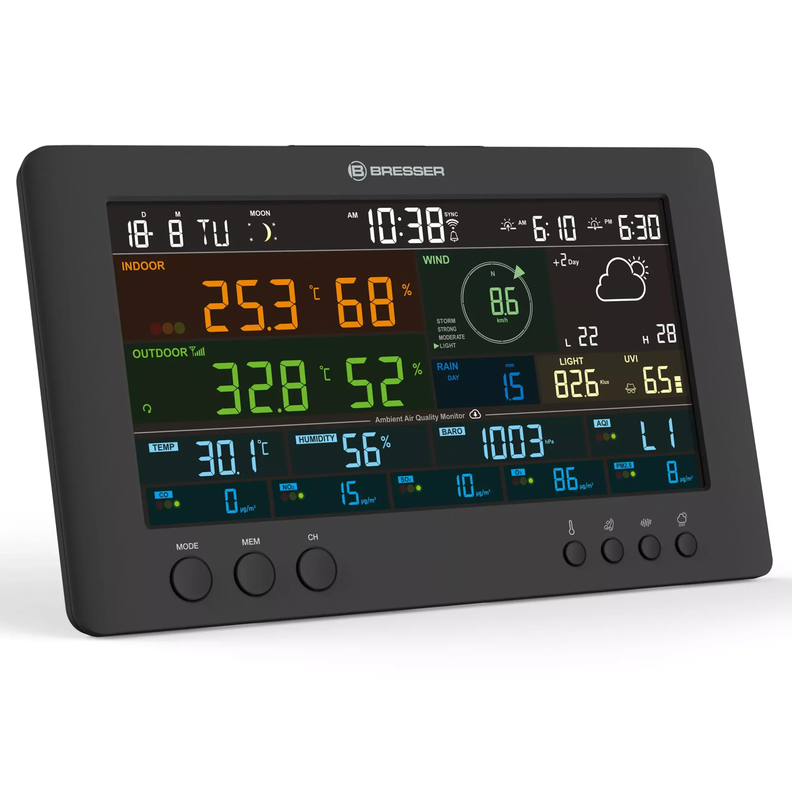 Bresser Raumklimamessgeräte|Wetterstationen Mit 7-In-1-Außensensor>7-in-1-Wetterstation Air-Mon
