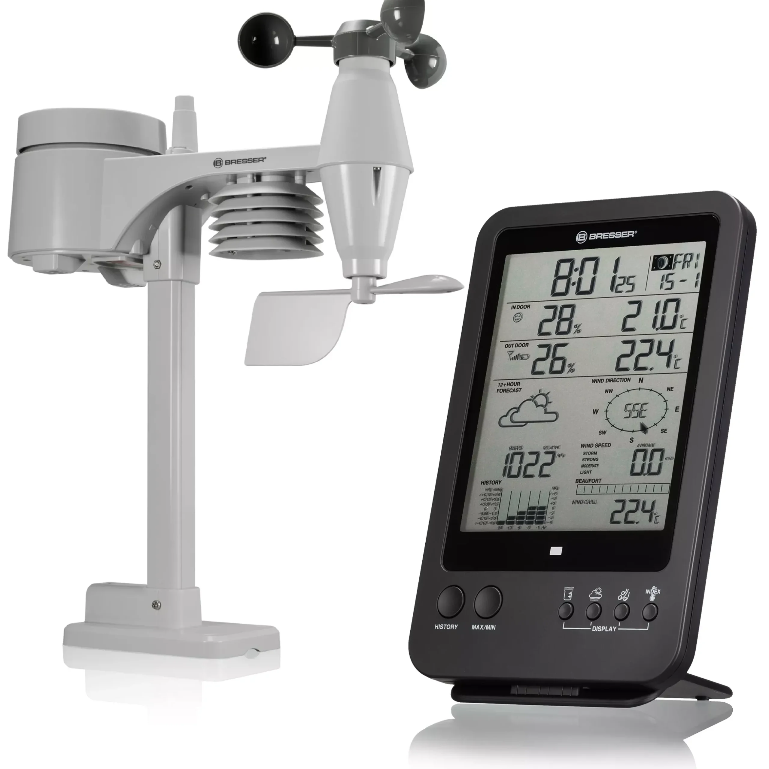 Bresser Wetterstationen Mit 5-In-1-Außensensor>5-in-1-Wetterstation, schwarz