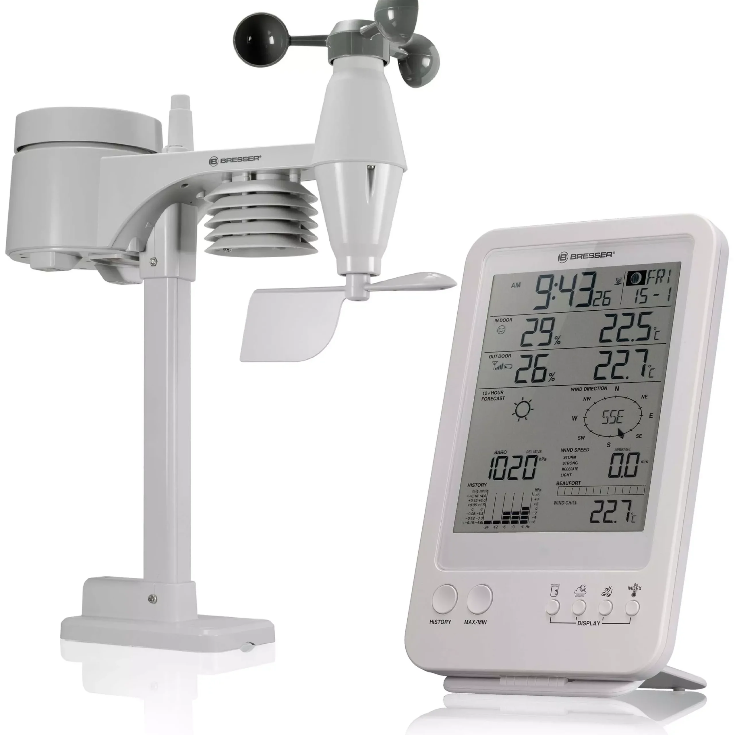 Bresser Wetterstationen Mit 5-In-1-Außensensor>5-in-1-Wetterstation weiß