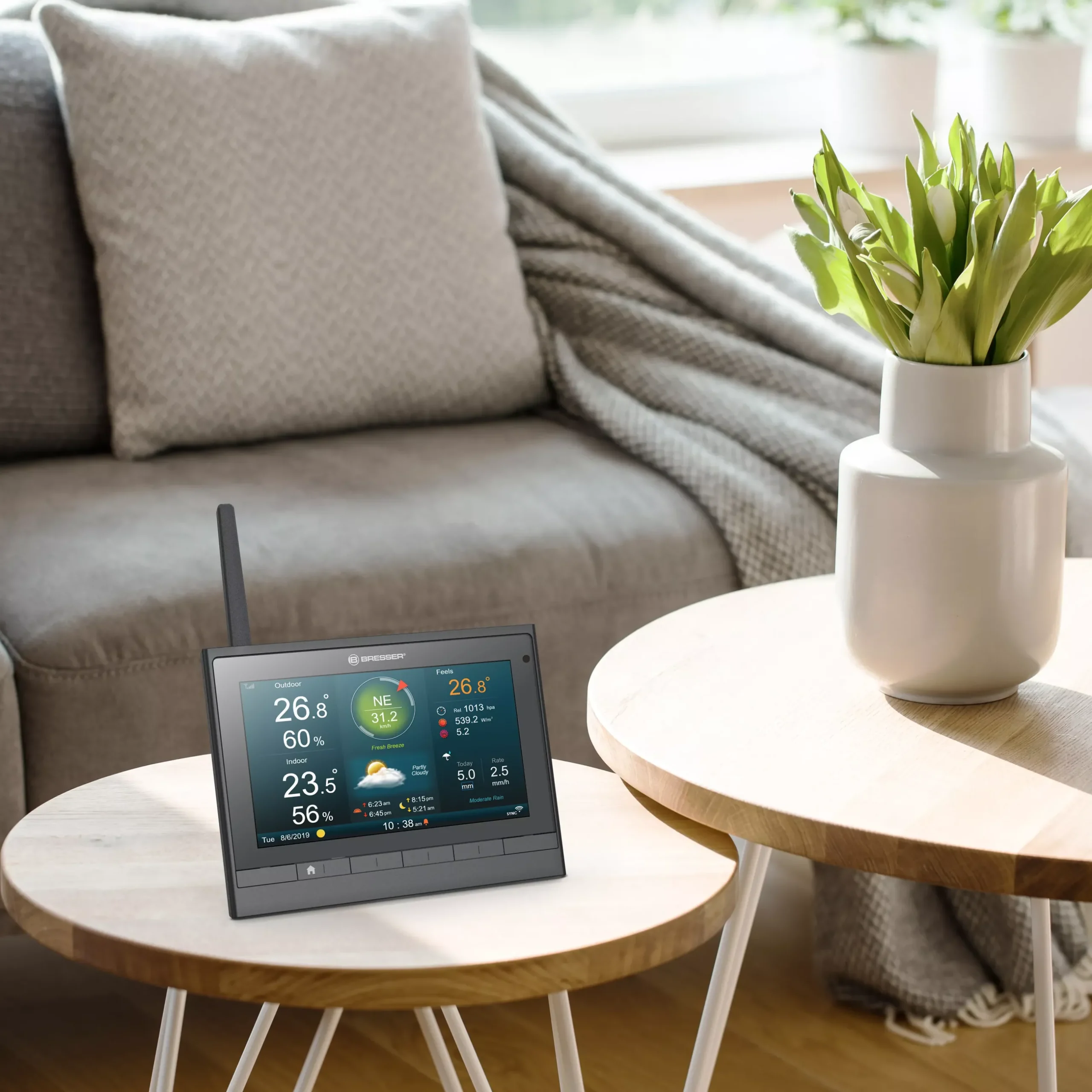 Bresser Wetterstationen Mit 7-In-1-Außensensor>MeteoChamp HD WLAN-Wetterstation 7-in-1 mit verschiedenen Anzeige-Modi