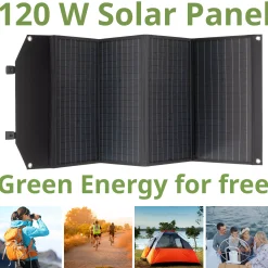 Bresser Mobile Stromversorgung|Stromversorgung>Mobiles Solar-Ladegerät 120 Watt mit USB- u. DC-Anschluss