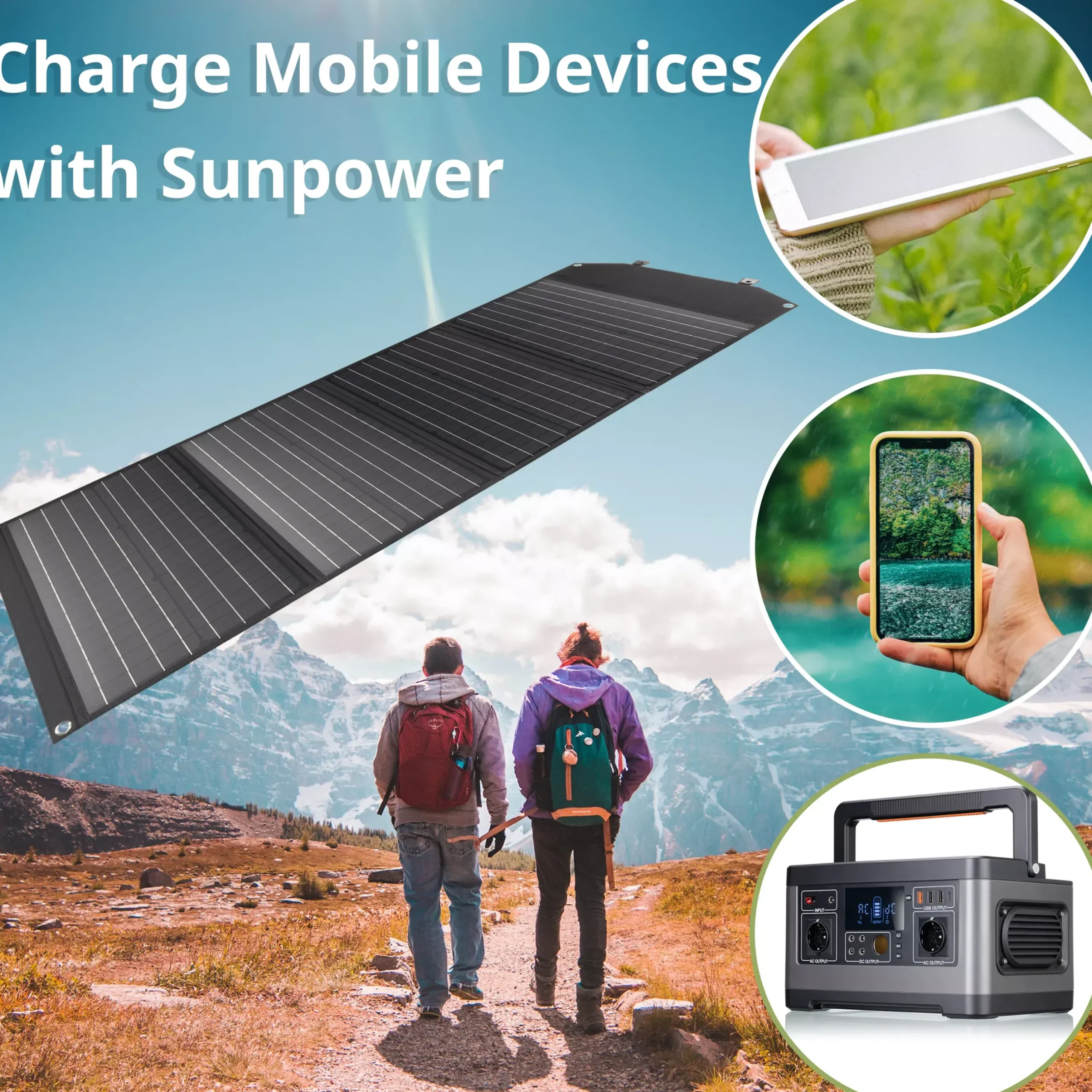 Bresser Mobile Stromversorgung|Stromversorgung>Mobiles Solar-Ladegerät 120 Watt mit USB- u. DC-Anschluss