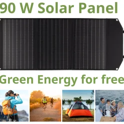 Bresser Mobile Stromversorgung|Stromversorgung>Mobiles Solar-Ladegerät 90 Watt mit USB- u. DC-Anschluss