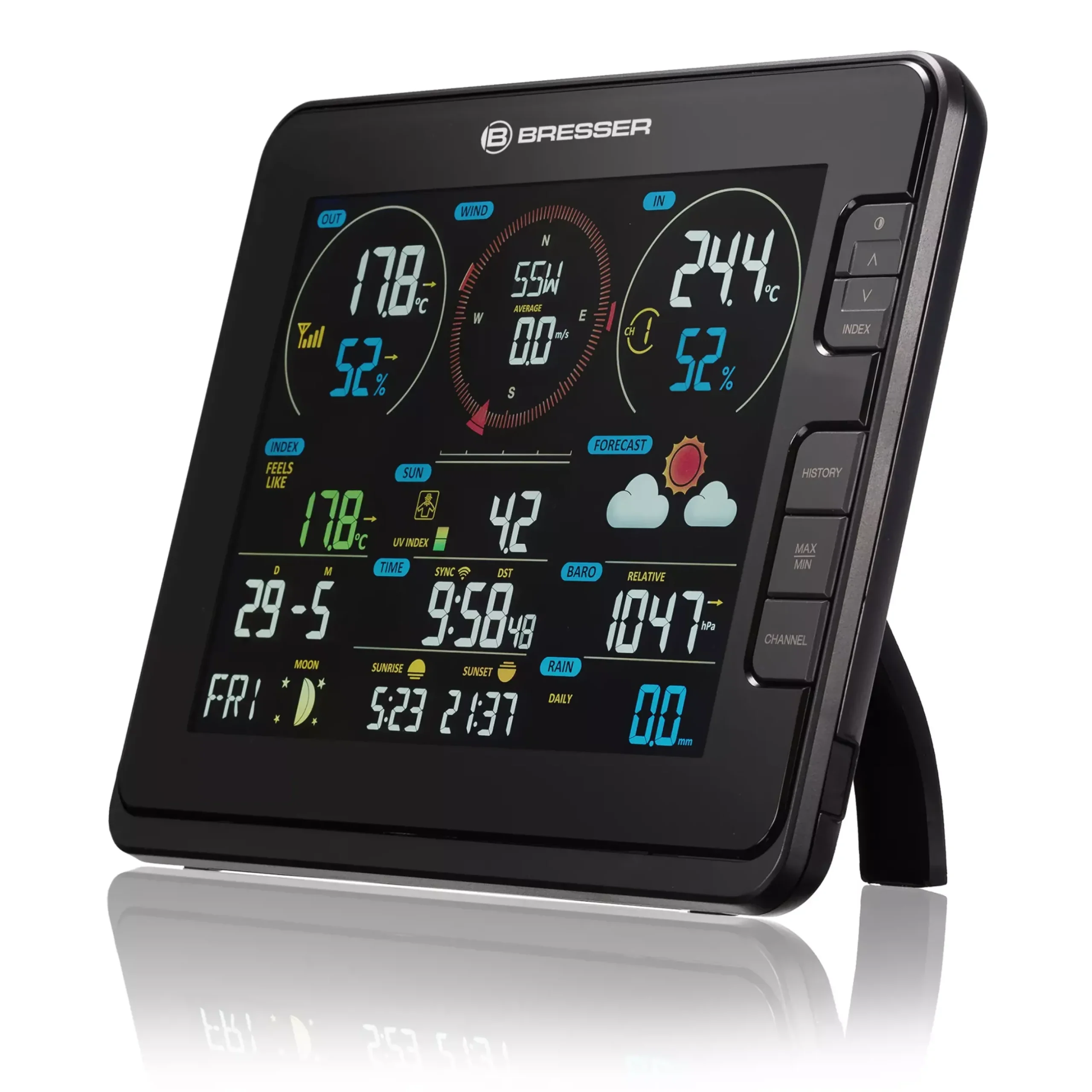 Bresser Raumklimamessgeräte|Wetterstationen Mit 7-In-1-Außensensor>Profi-WLAN-Wetterstation 7-in-1 mit 2 Basisstationen, Lichtintensität- und UV-Messung