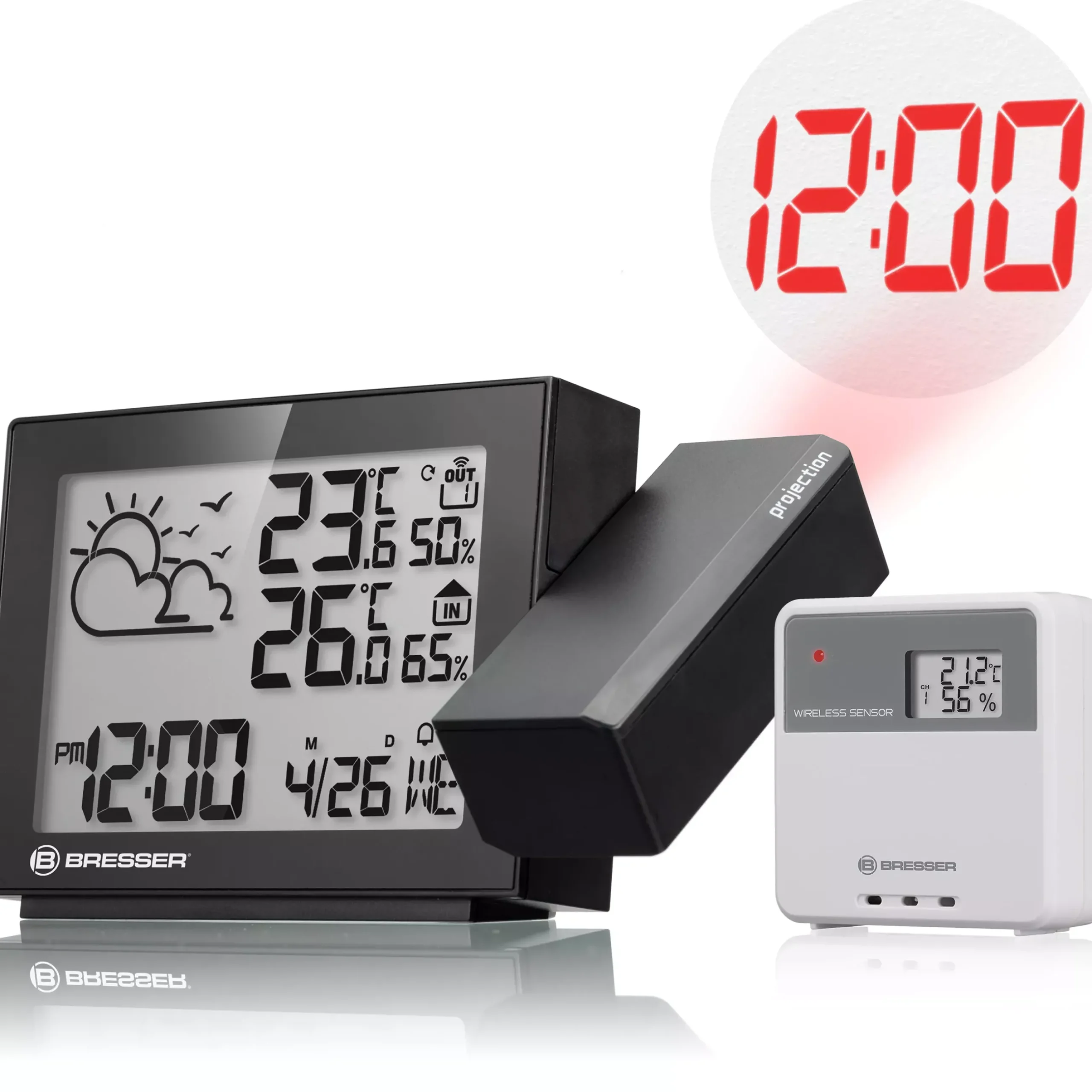 Bresser Wetterstationen Mit Thermo-/Hygro-Außensensor>Projektions-Funkwetterstation MeteoTemp P