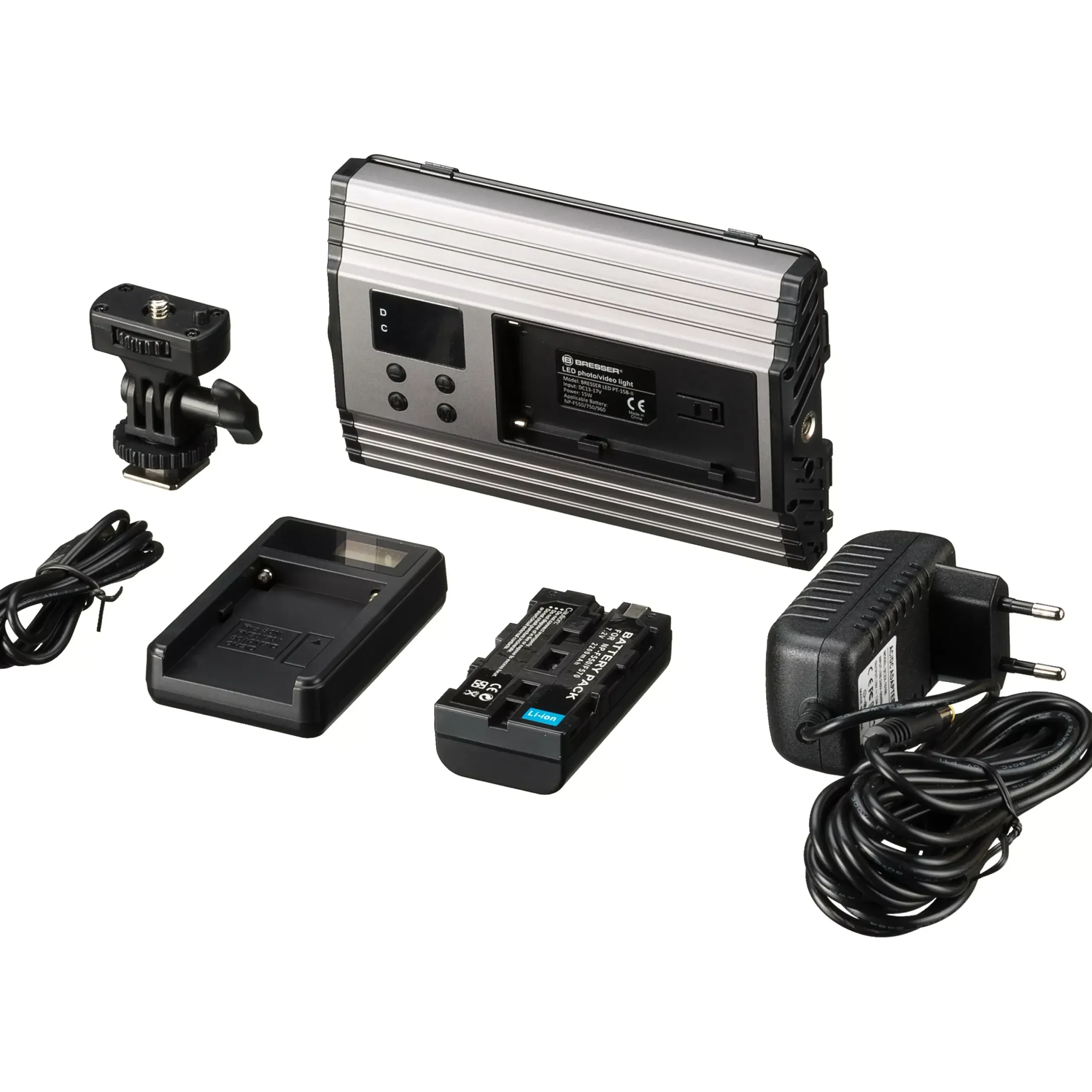 Bresser Lichtstäbe Und Mini-Leds>PT Pro 15B-II Bi-Color LED Videoleuchte mit Lichtklappen, Akku und Tasche