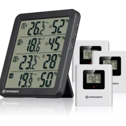 Bresser Wetterstationen Mit Thermo-/Hygro-Außensensor|Raumklimamessgeräte>Quadro NV Thermo-Hygrometer schwarz