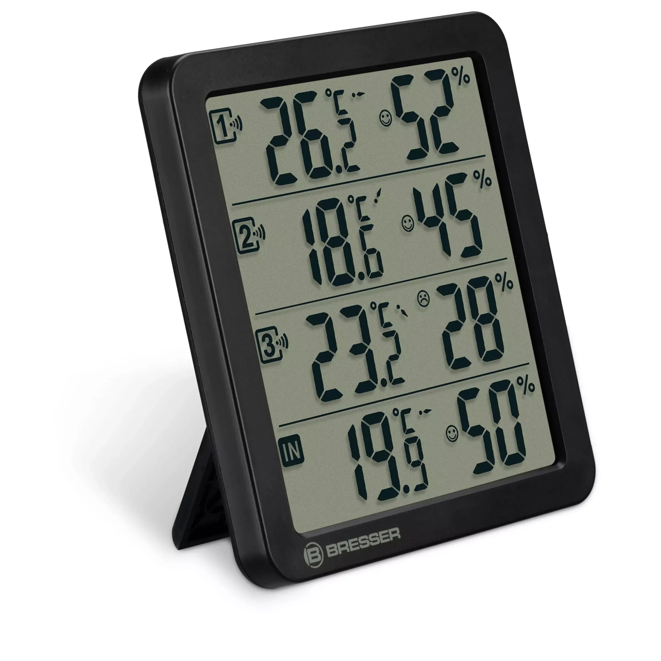 Bresser Wetterstationen Mit Thermo-/Hygro-Außensensor|Raumklimamessgeräte>Quadro NV Thermo-Hygrometer schwarz