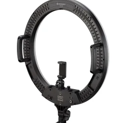 Bresser Ringlichter>STR-48B Bi-Color LED Ringleuchte 48W dimmbar mit Kamera- und Smartphonehalter