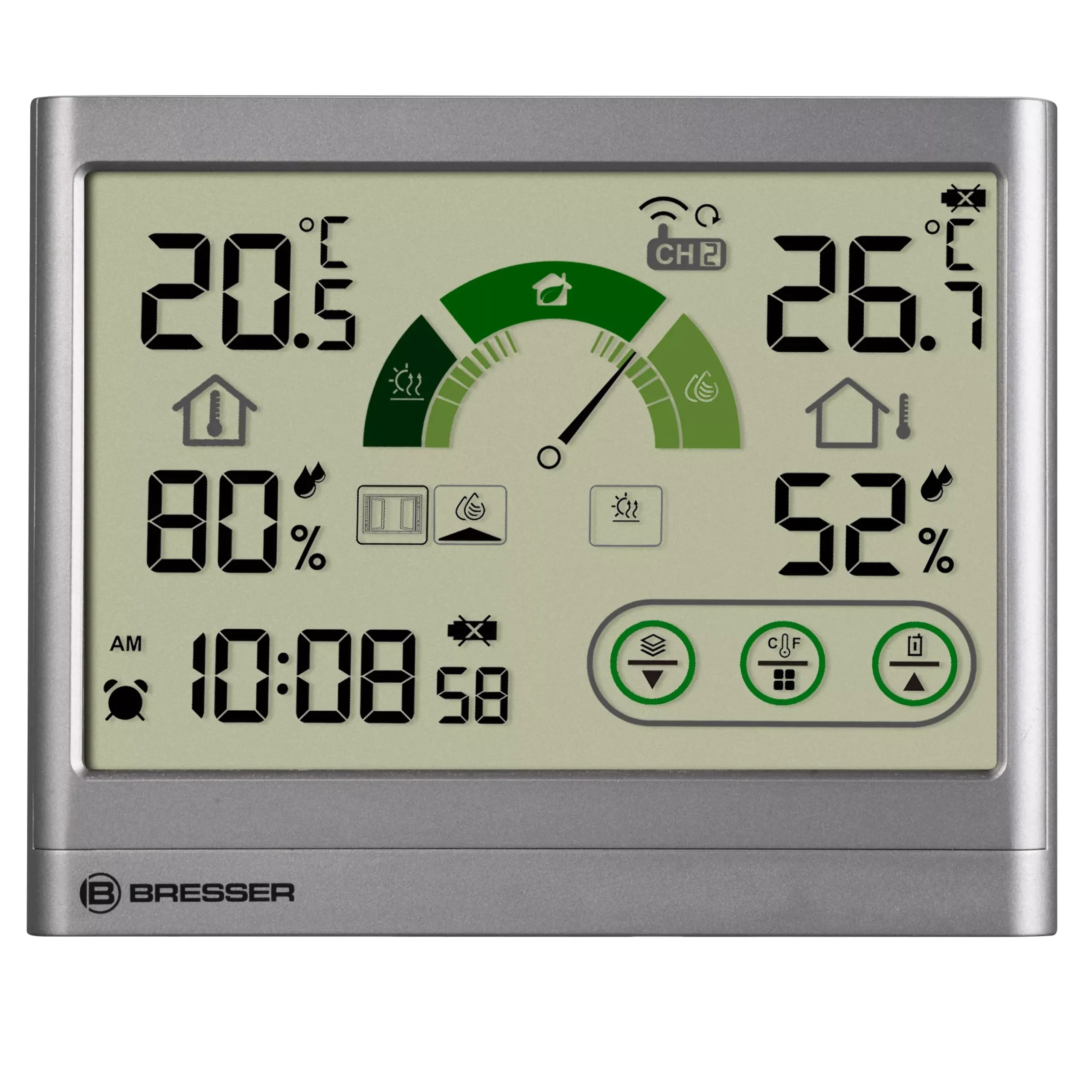 Bresser Wetterstationen Mit Thermo-/Hygro-Außensensor|Raumklimamessgeräte>Thermo-Hygrometer mit Lüftungsempfehlung VentAir H