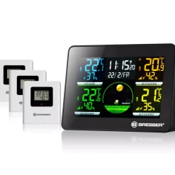Bresser Wetterstationen Mit Thermo-/Hygro-Außensensor|Innen-Thermometer>Thermo Hygro Quadro NLX - Thermo-Hygrometer mit 3 Außensensoren