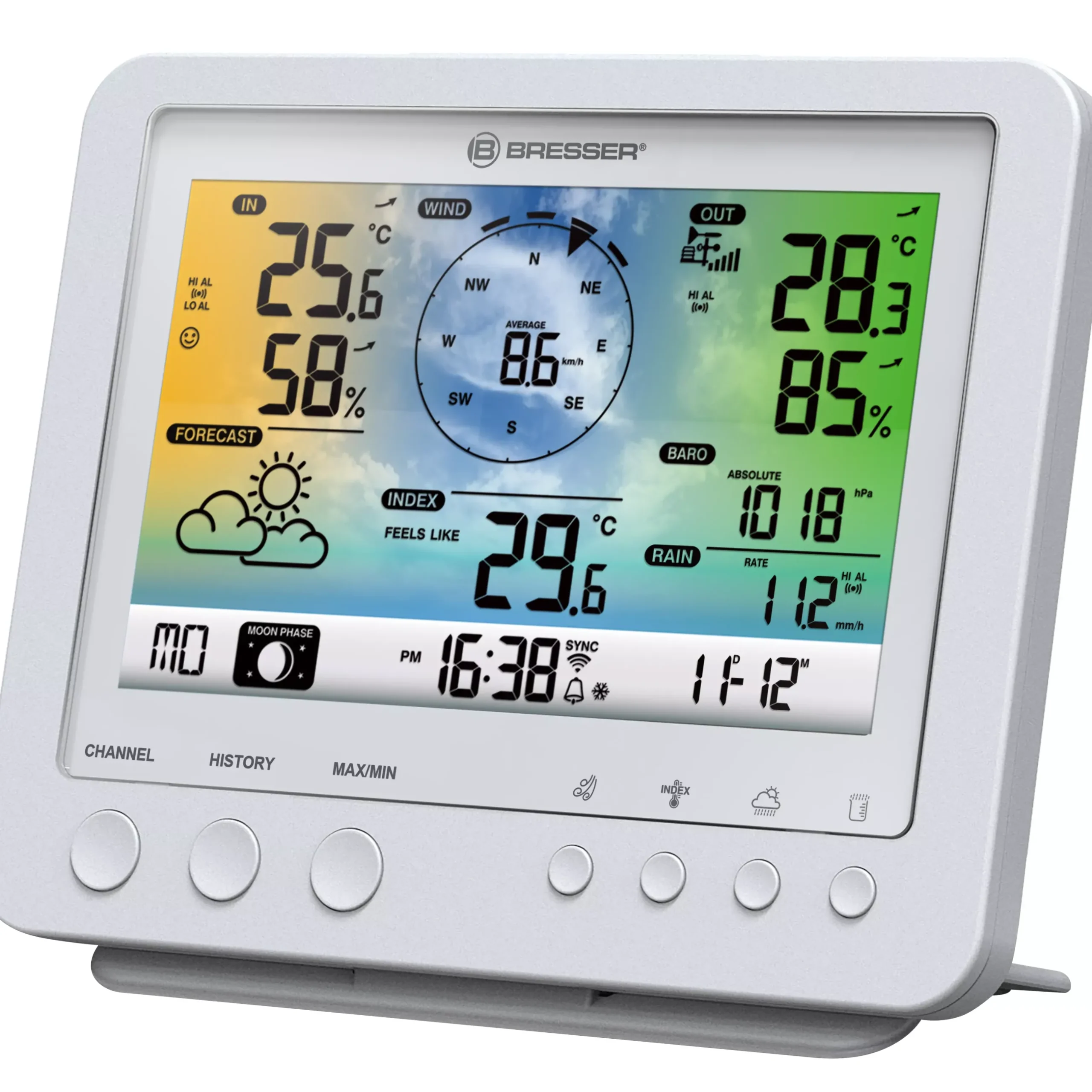 Bresser Wetterstationen Mit 5-In-1-Außensensor>WLAN-Farbwetterstation mit 5-in-1-Profi-Sensor weiß