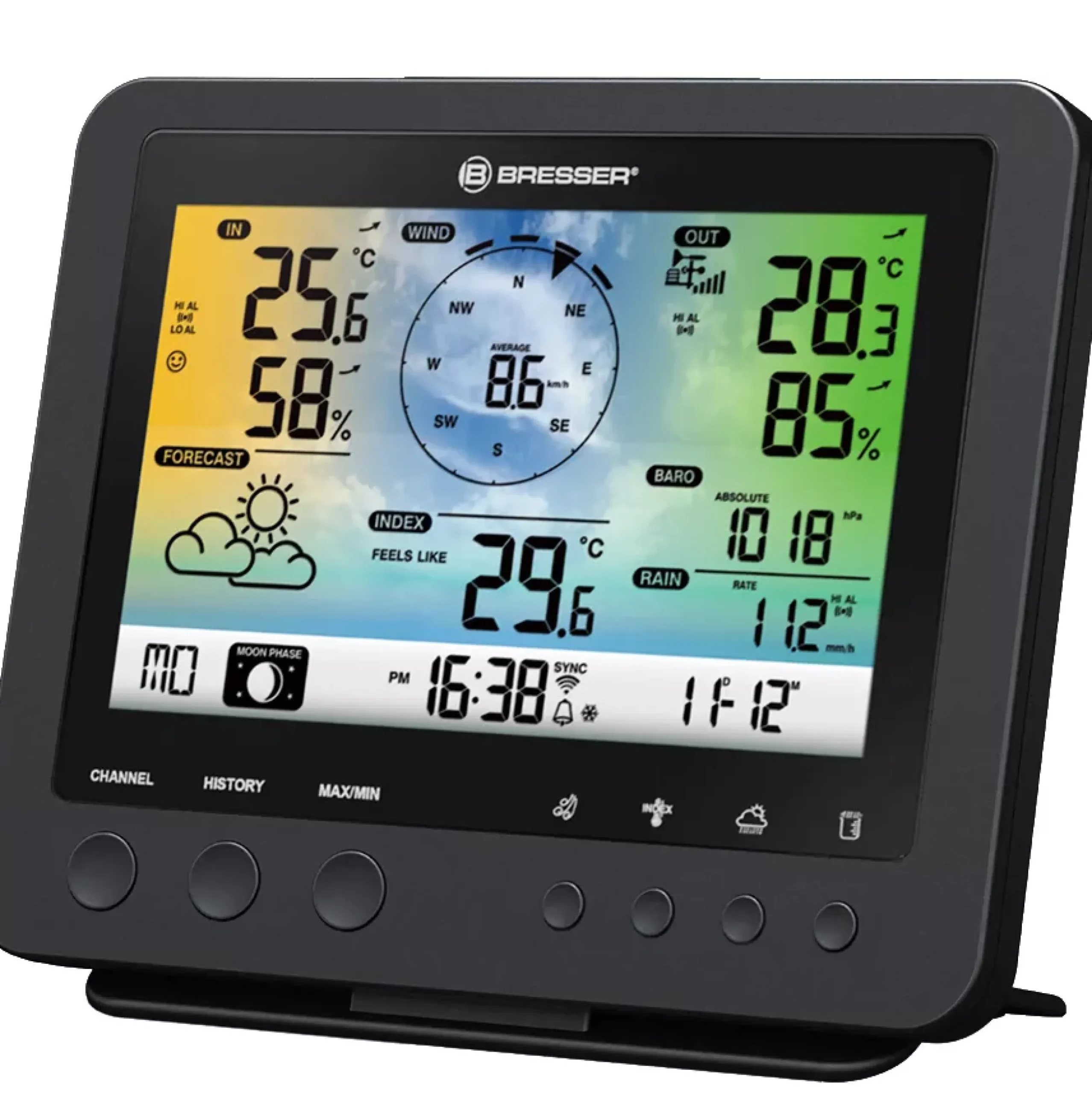 Bresser Raumklimamessgeräte|Wetterstationen Mit 5-In-1-Außensensor>WLAN-Farbwetterstation mit 5-in-1-Profi-Sensor