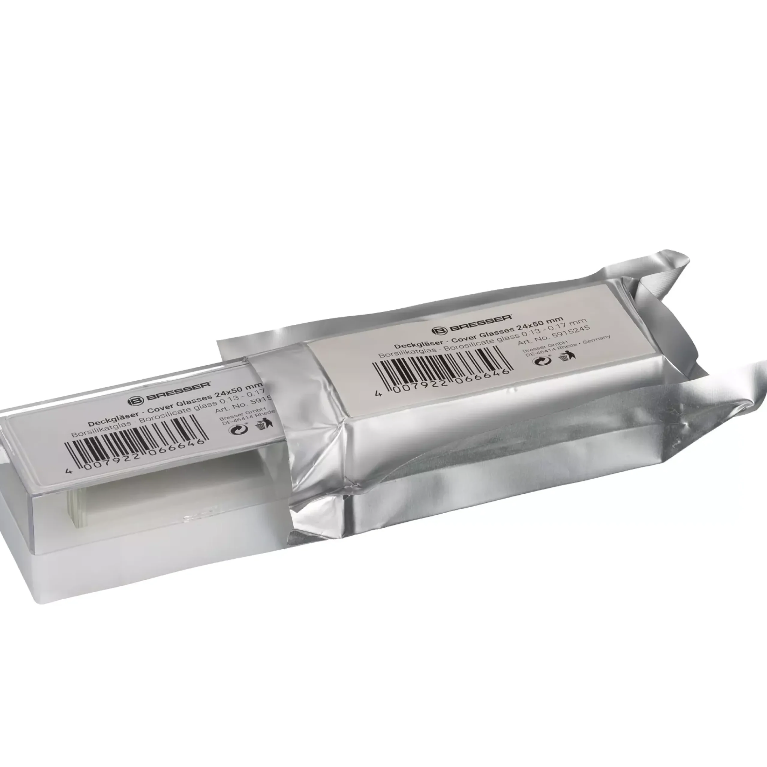 Bresser Objektträger & Deckgläser>24x50 mm Deckgläser aus Borsilikatglas - 100 Stk.