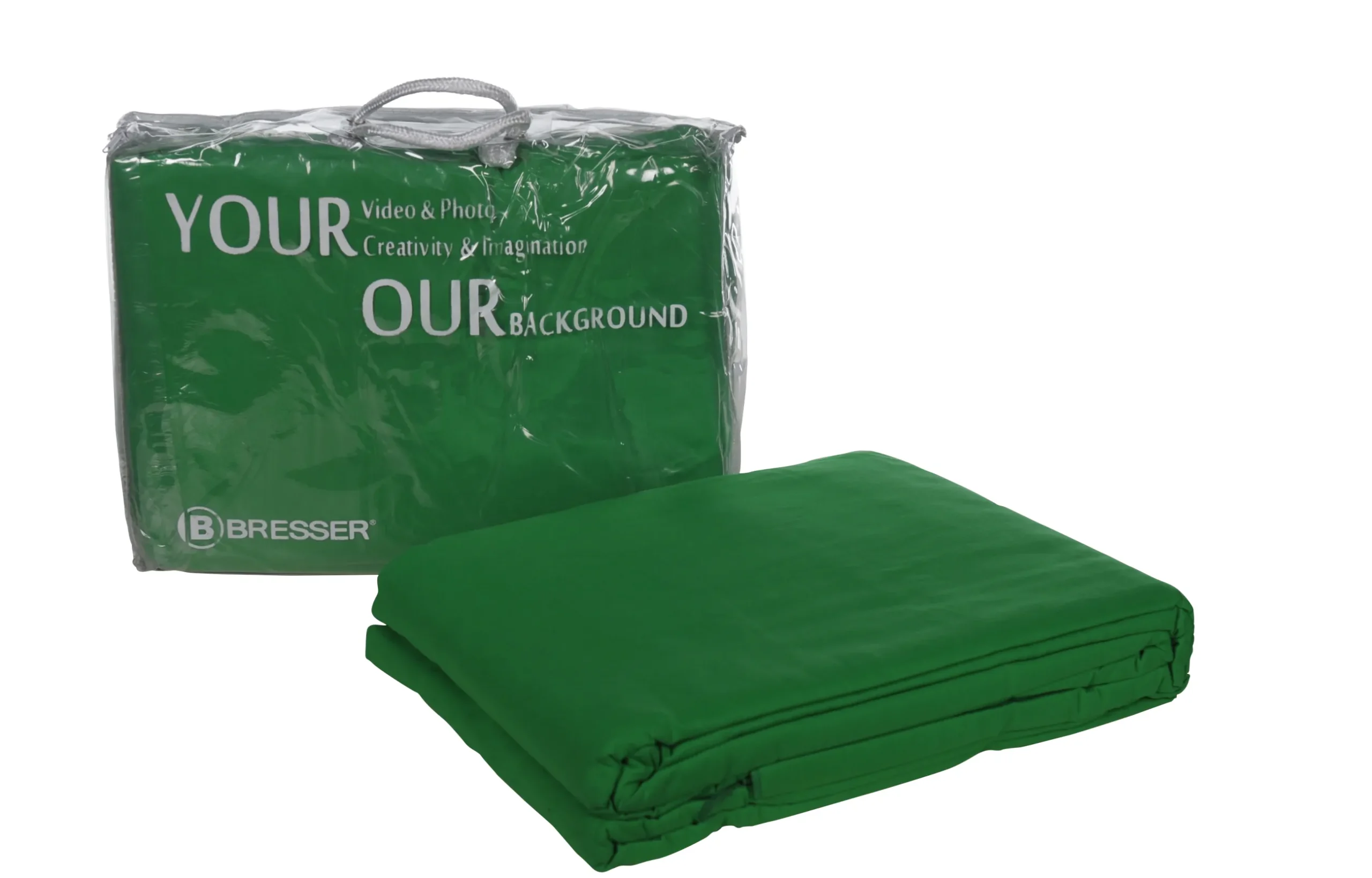 Bresser Stoffhintergründe|Greenscreenhintergünde>Y-9 Hintergrundstoff 2,5 x 3m Greenscreen/ Chromakey Grün
