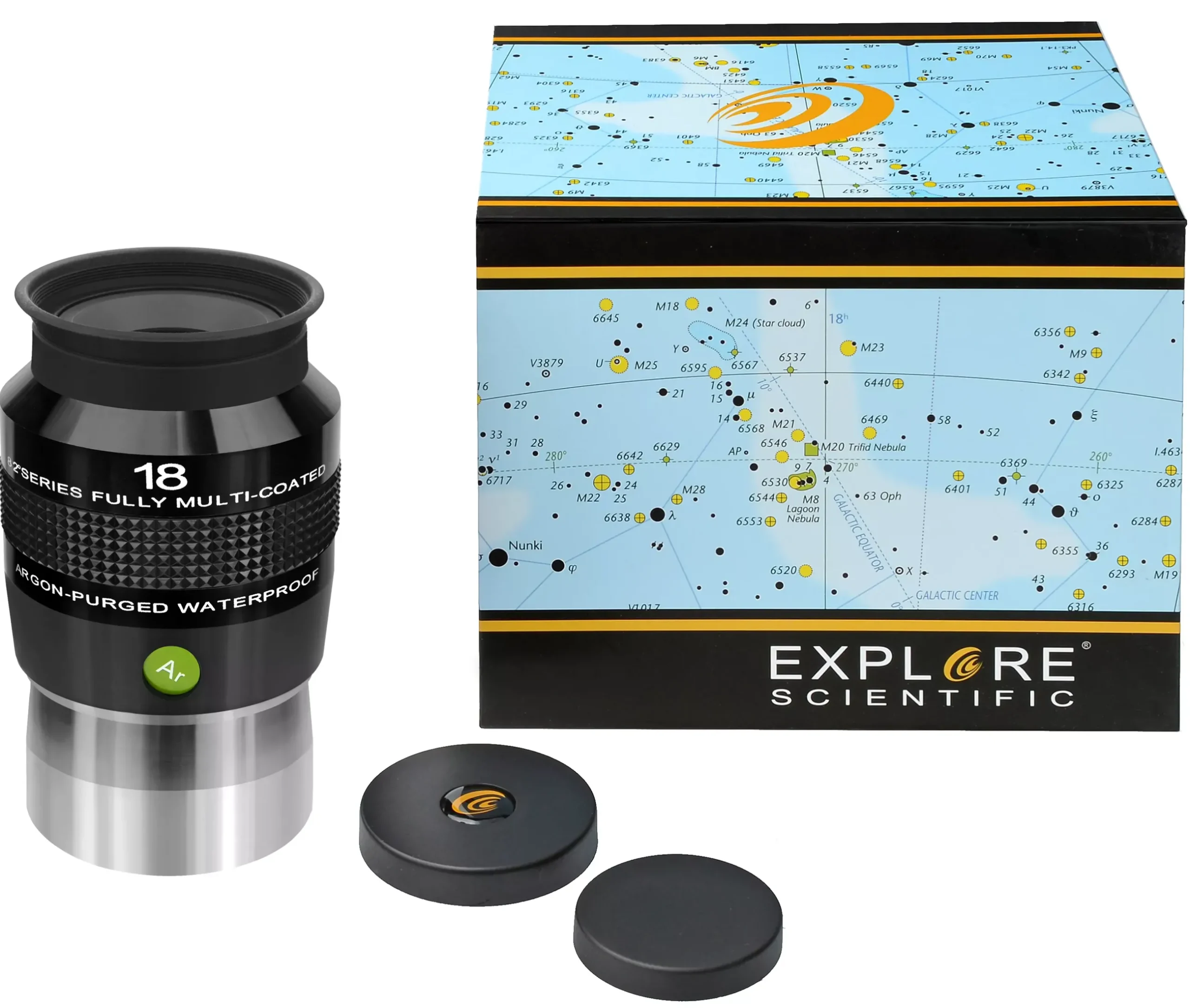 Bresser Brennweite|Gesichtsfeld>EXPLORE SCIENTIFIC 82° Ar Okular 18mm (2")