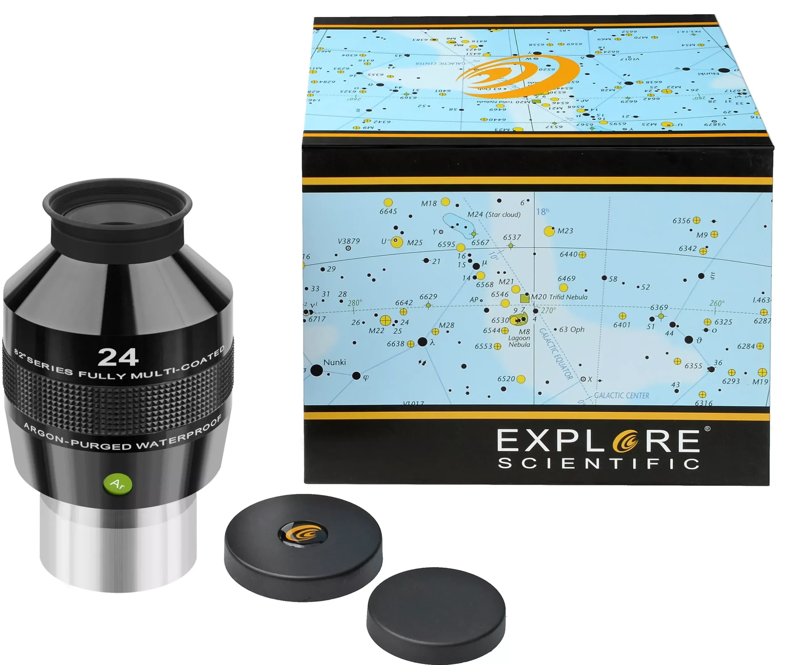 Bresser Brennweite|Gesichtsfeld>EXPLORE SCIENTIFIC 82° Ar Okular 24mm (2")