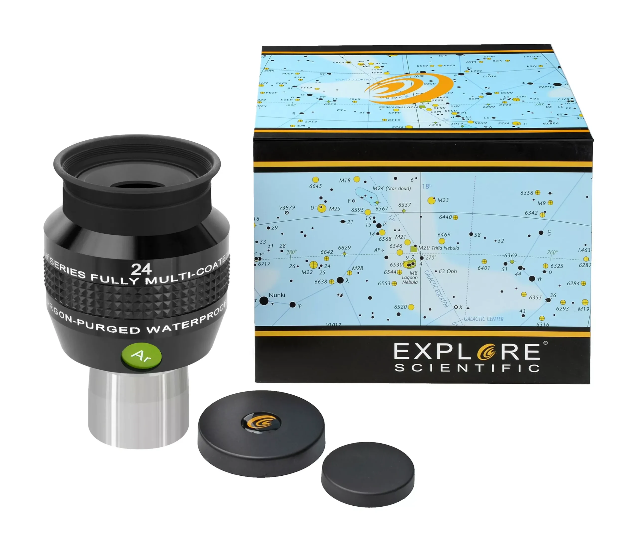 Bresser Brennweite|Gesichtsfeld>EXPLORE SCIENTIFIC 68° Ar Okular 24mm (1,25")