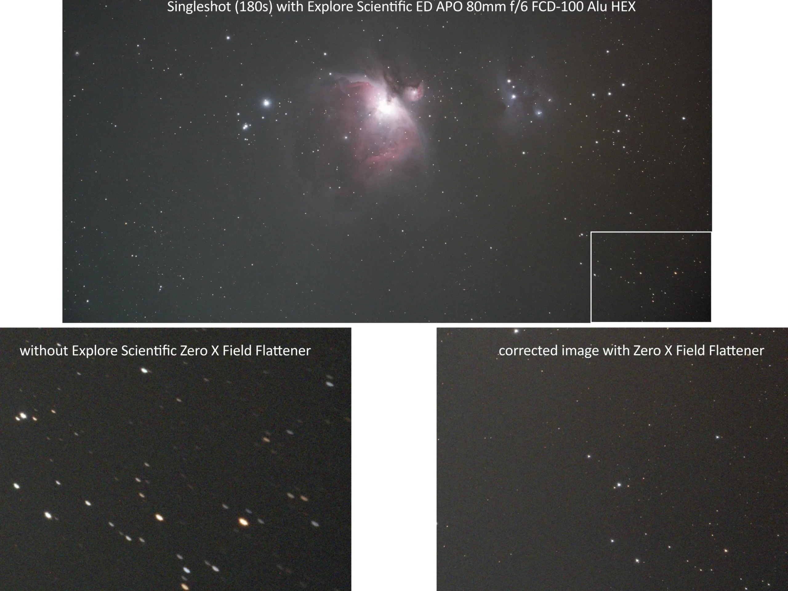 Bresser Zubehör Für Astrokameras|Korrektoren & Reducer>EXPLORE SCIENTIFIC Zero X Bildfeldebner 2''/M48 für ED80, ED102 u. ED127 APO