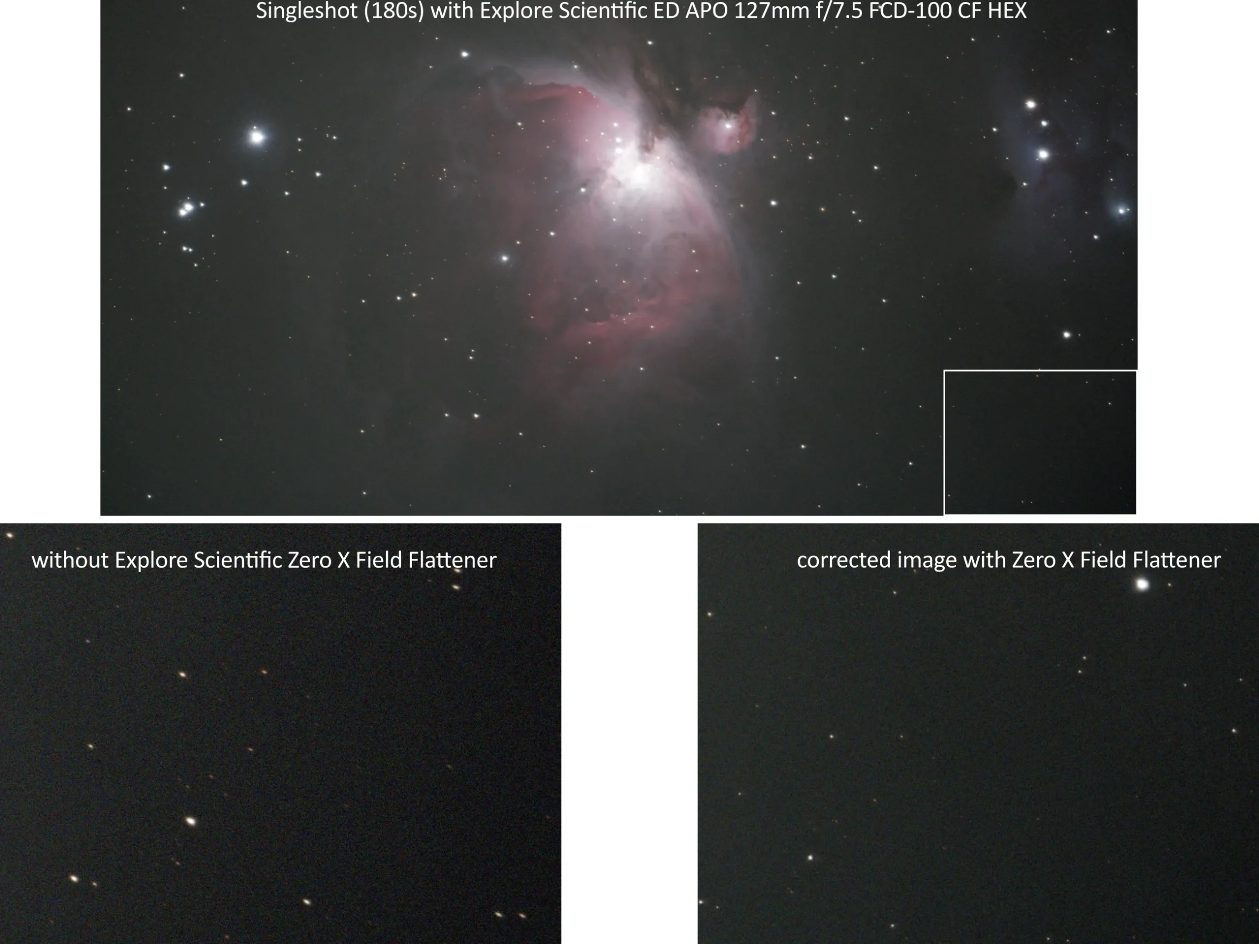 Bresser Zubehör Für Astrokameras|Korrektoren & Reducer>EXPLORE SCIENTIFIC Zero X Bildfeldebner 2''/M48 für ED80, ED102 u. ED127 APO