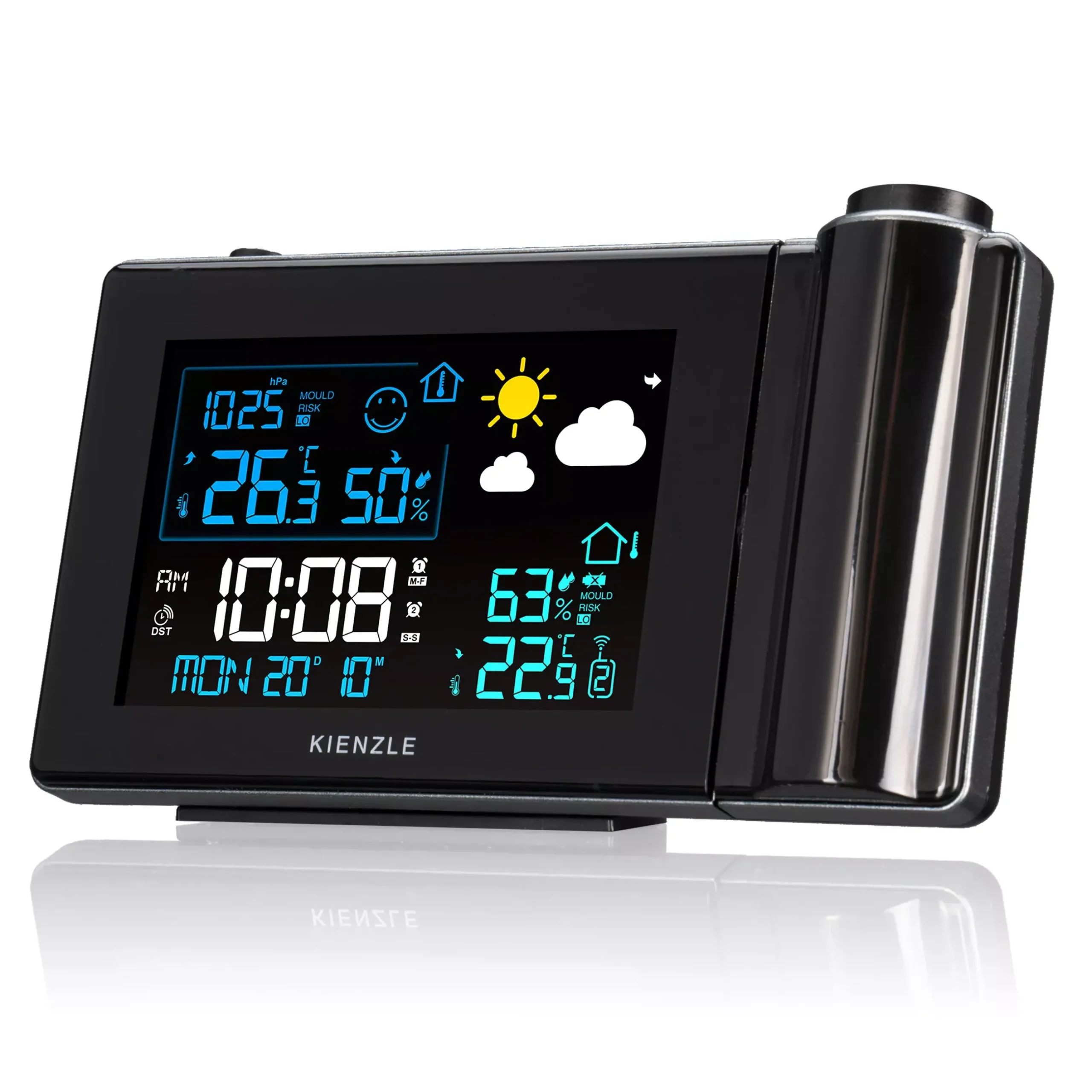 Bresser Wetterstationen Mit Thermo-/Hygro-Außensensor|Raumklimamessgeräte>KIENZLE Funk-Wetterstation mit Projektion
