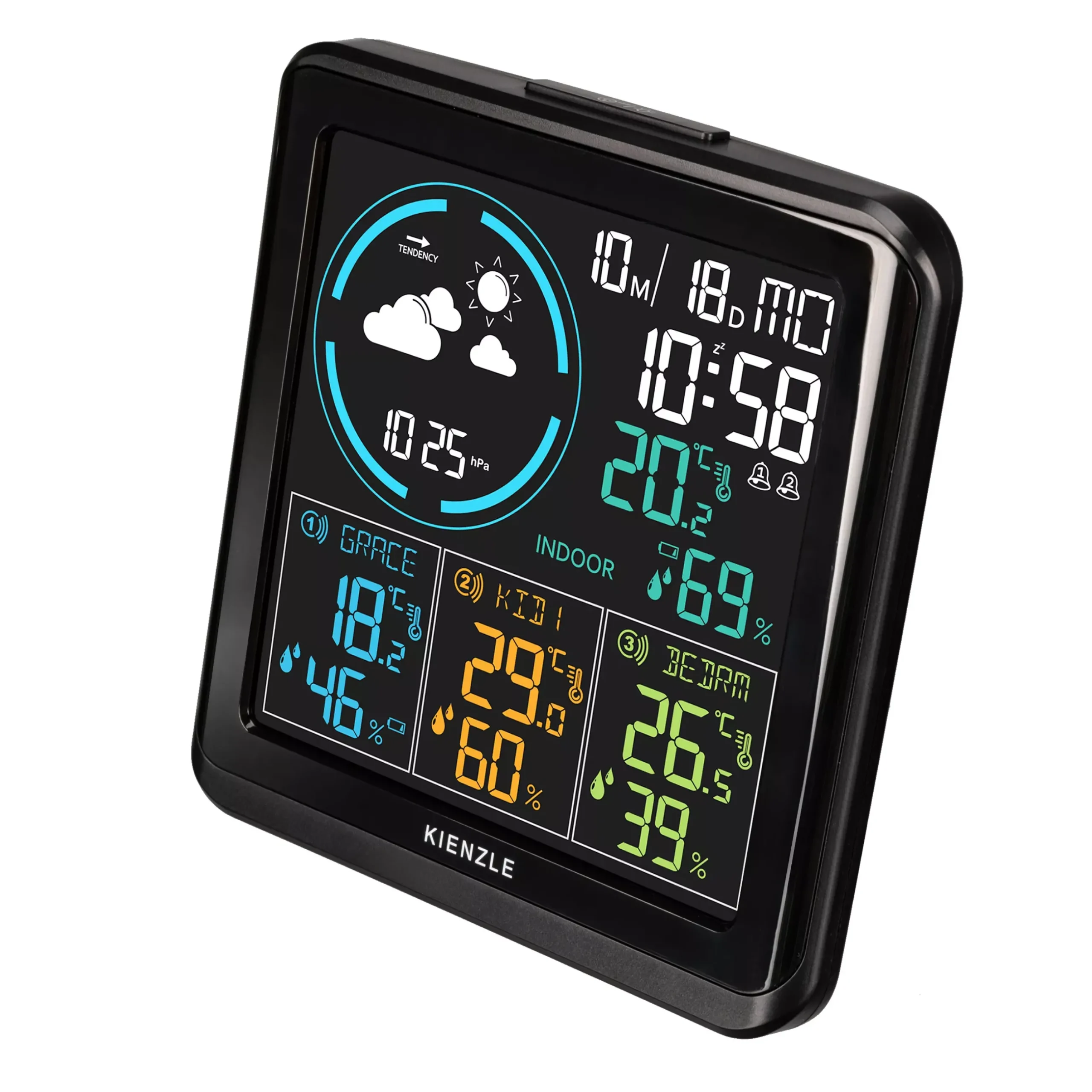 Bresser Wetterstationen Mit Thermo-/Hygro-Außensensor|Innen-Thermometer>KIENZLE Funk-Wetterstation mit 3 Außensensoren